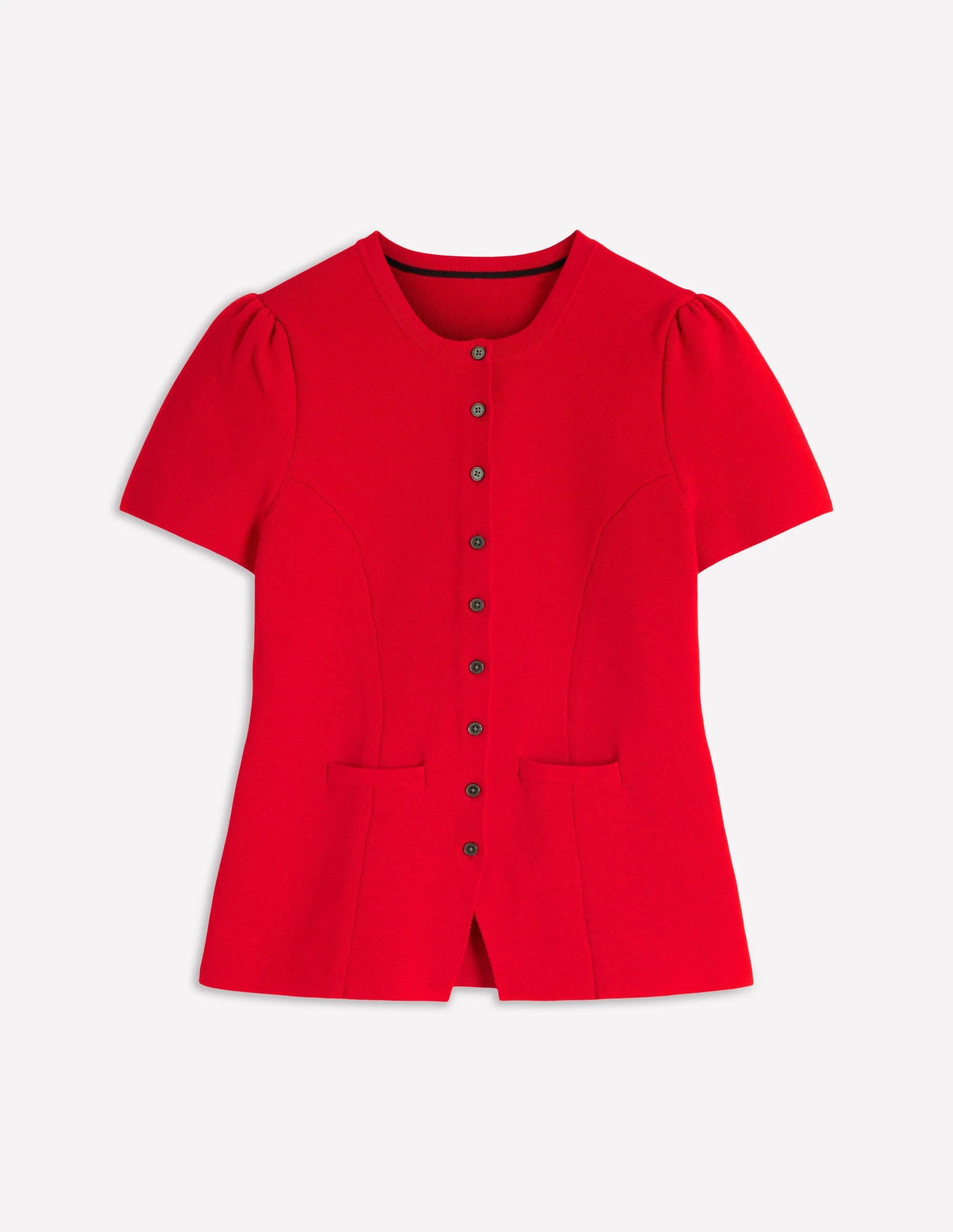 Kurzärmlige Strickjacke-ROT - Image 6