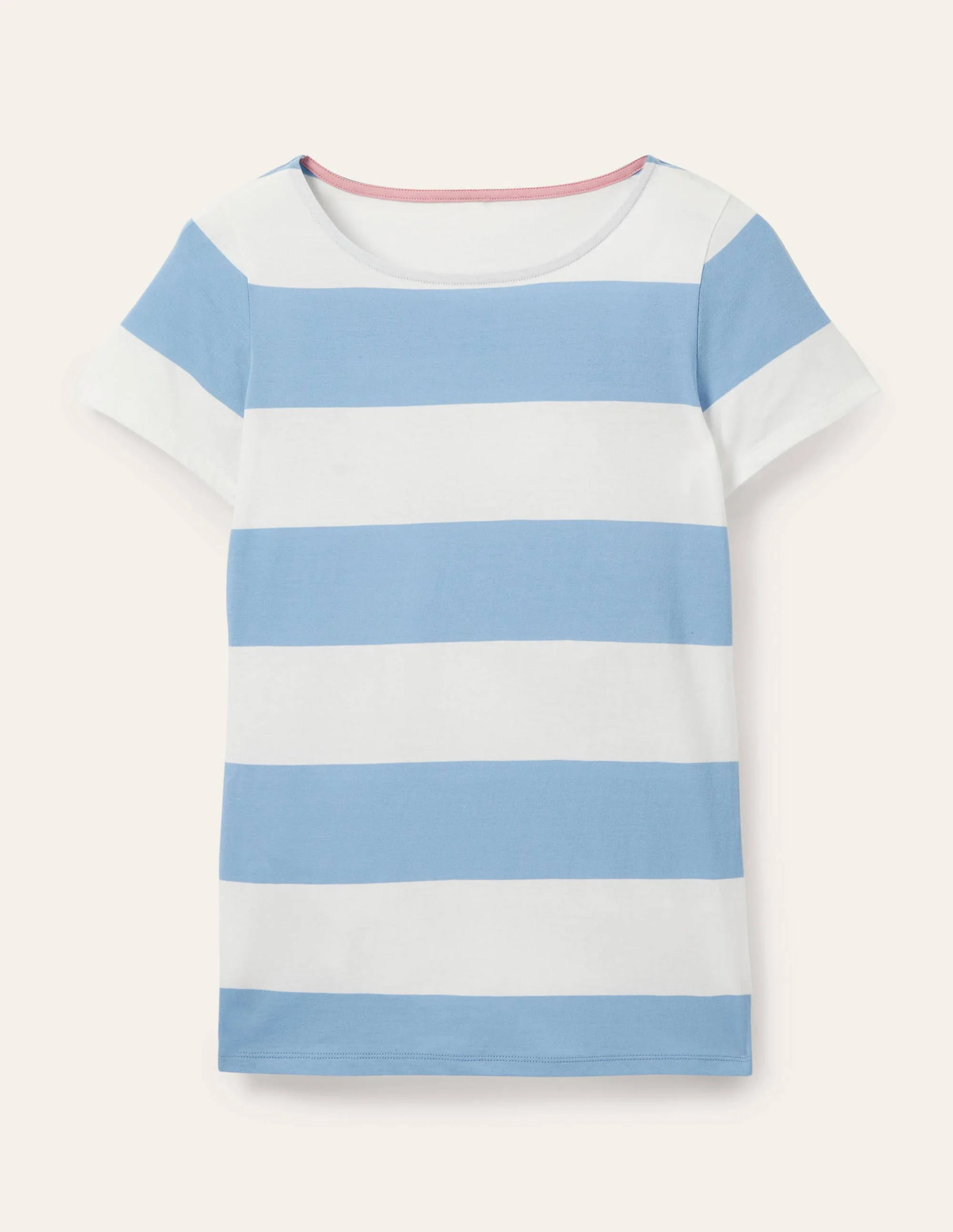 Kurzärmliges Bretonshirt-Graublau/Naturweiß, Gestreift - Image 5