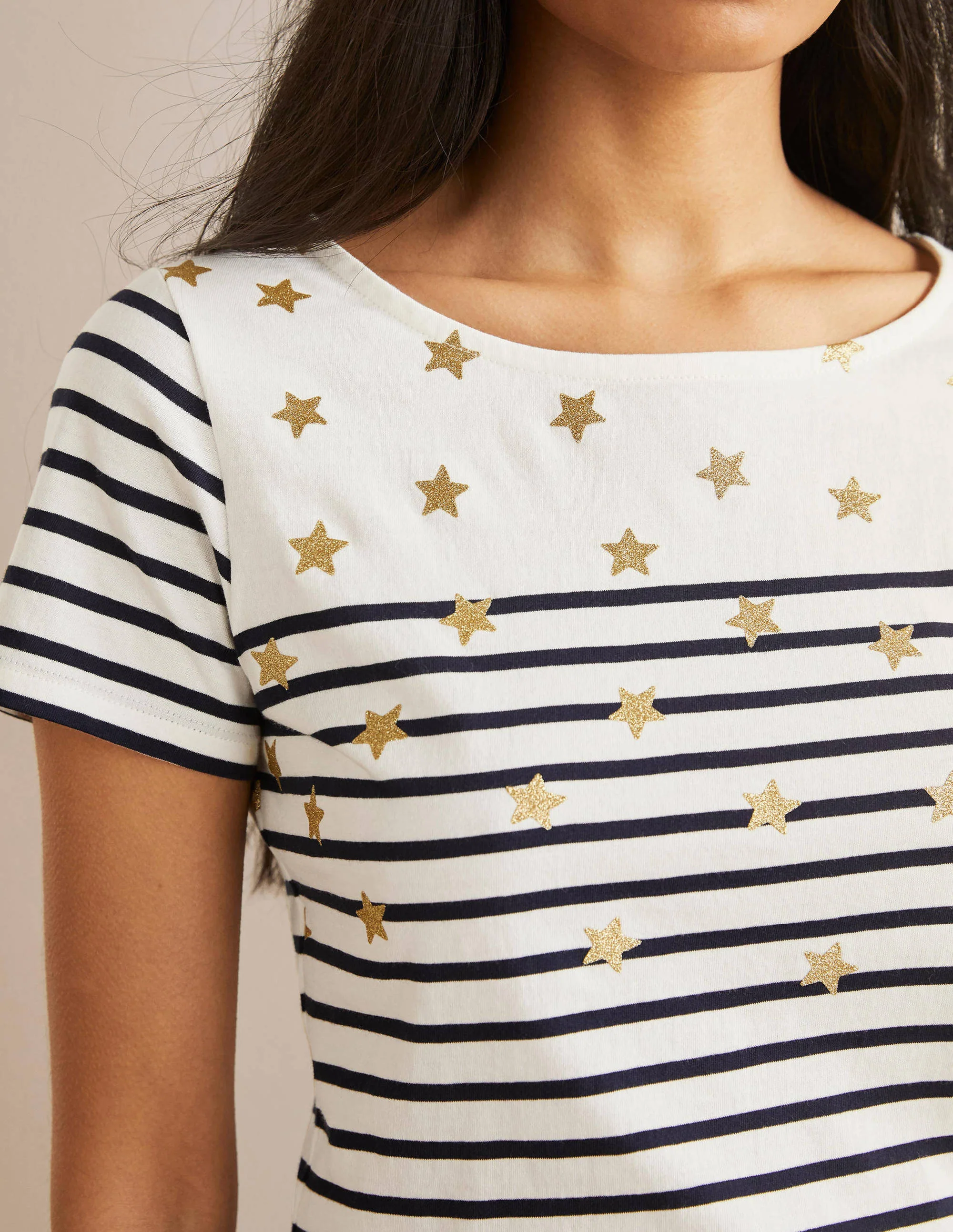 Kurzärmliges Bretonshirt-Verstreute Sterne - Image 4