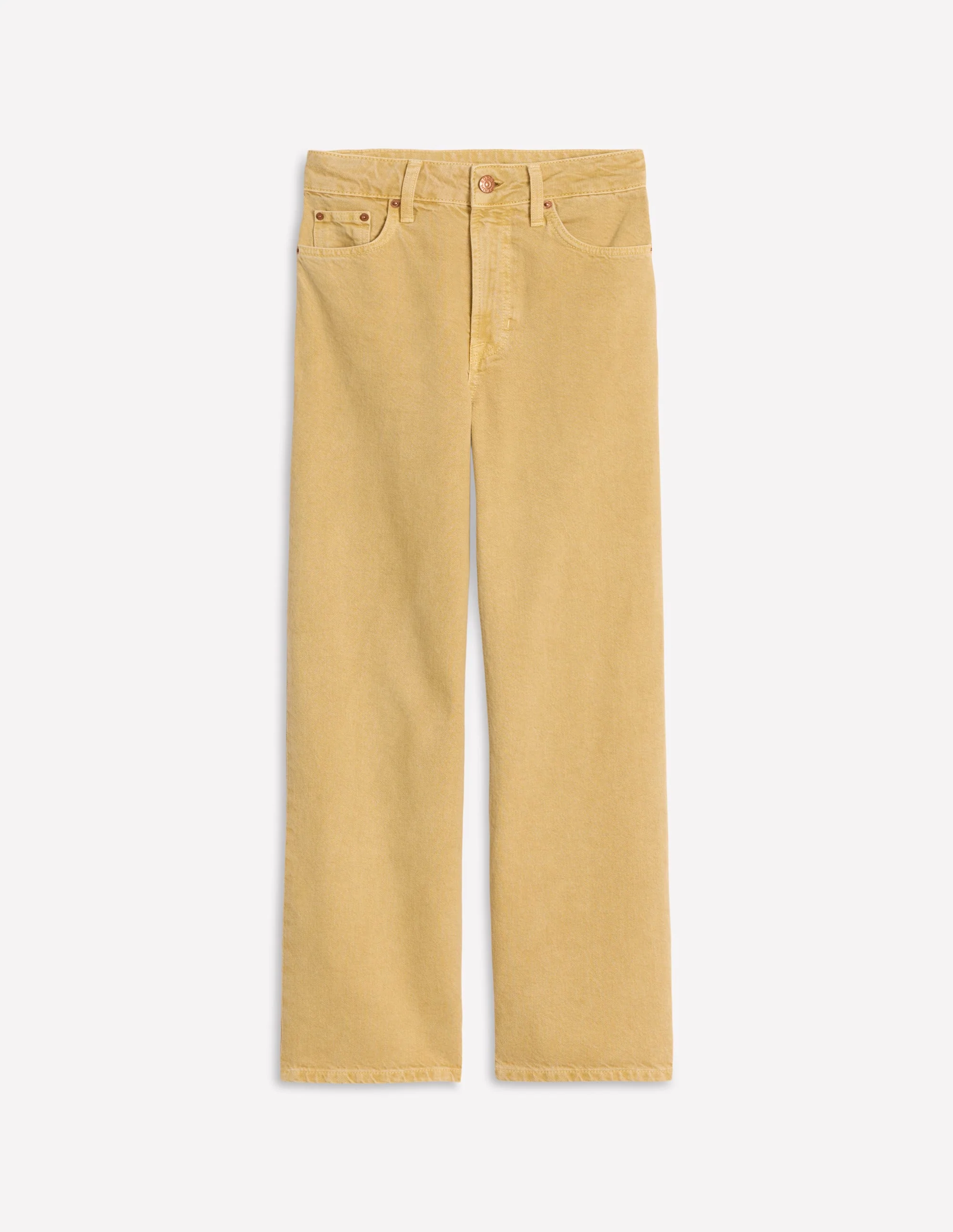Kurze Jeans mit hohem Bund und geradem Beinschnitt-Buttermilchgelb - Image 7
