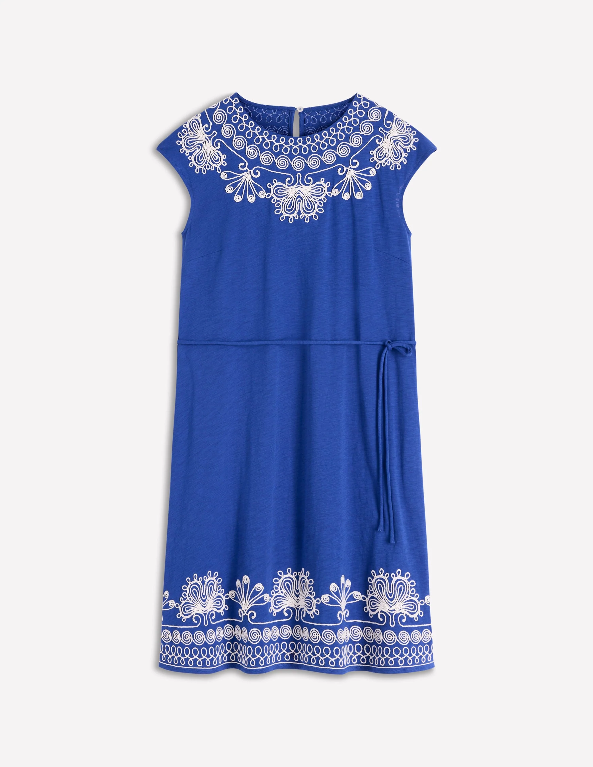 Kurzes Jerseykleid mit Stickerei-Leuchtendes Blau - Image 6
