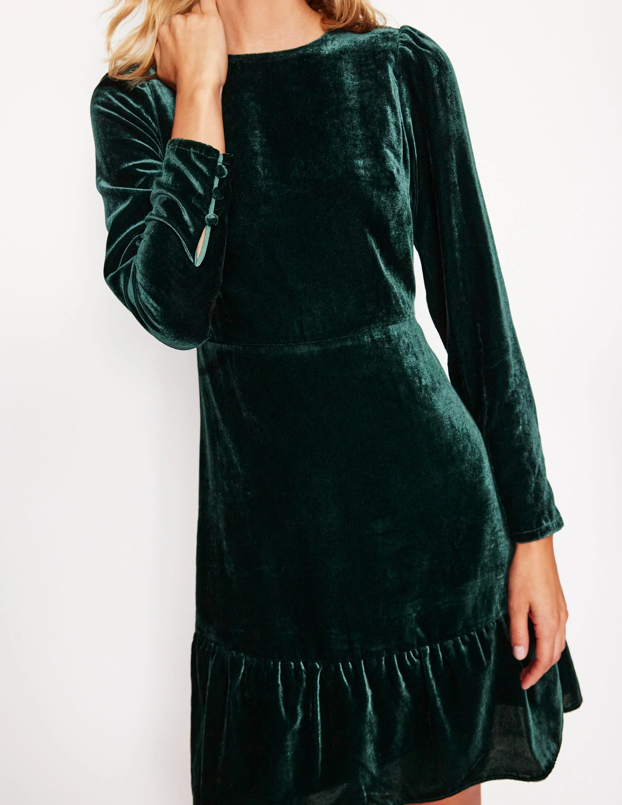 Kurzes Samtkleid-Black - Image 2