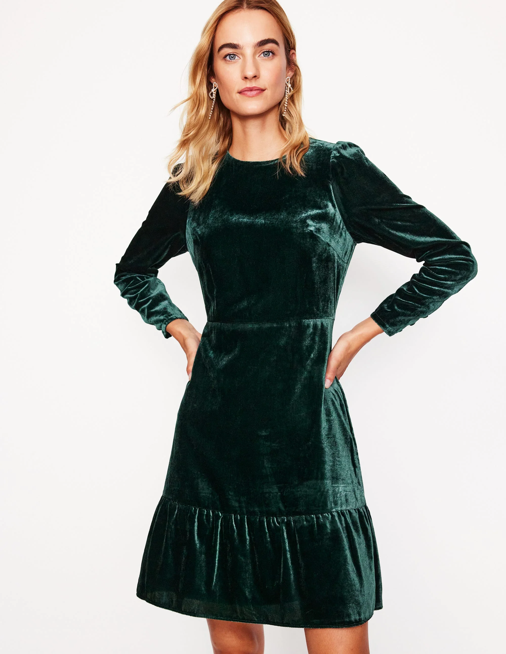 Kurzes Samtkleid-Black - Image 4