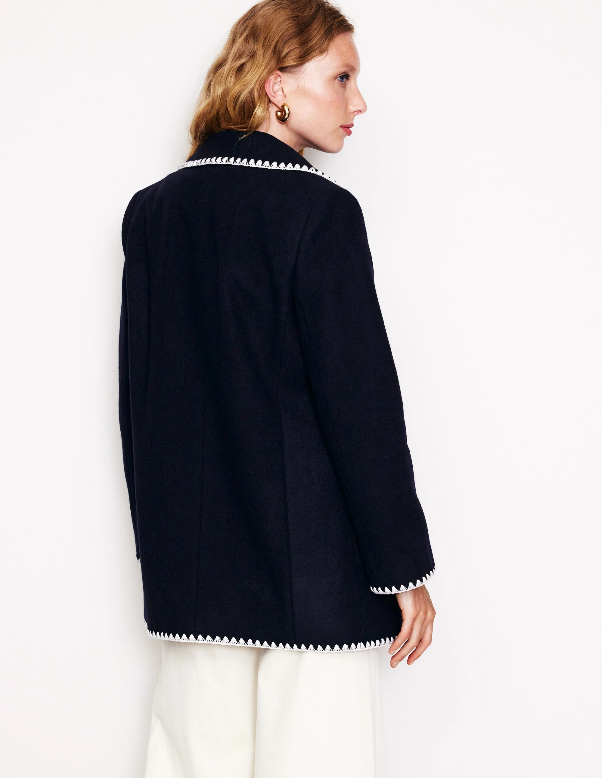Kurzmantel mit Deckenstich-Aqua Marine Marl - Image 3