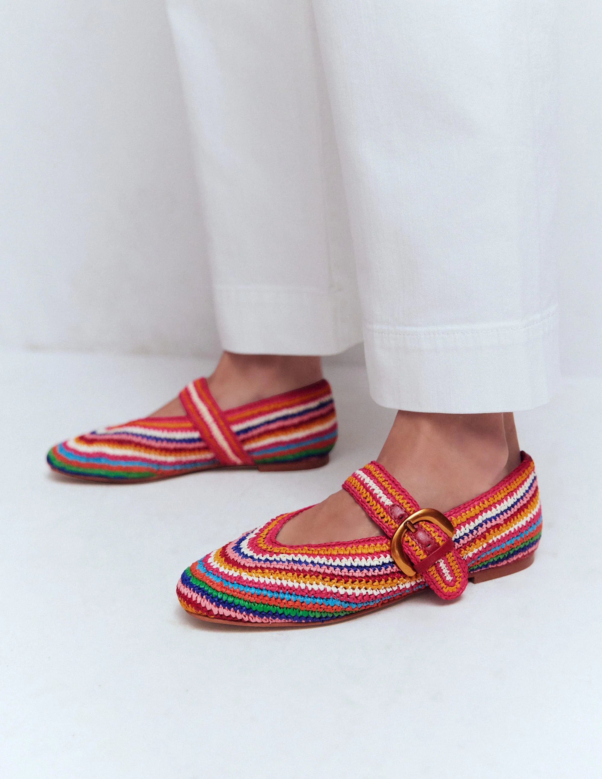 Kylie Flache Mary Janes mit Schnalle-Bunt, Bast - Image 2