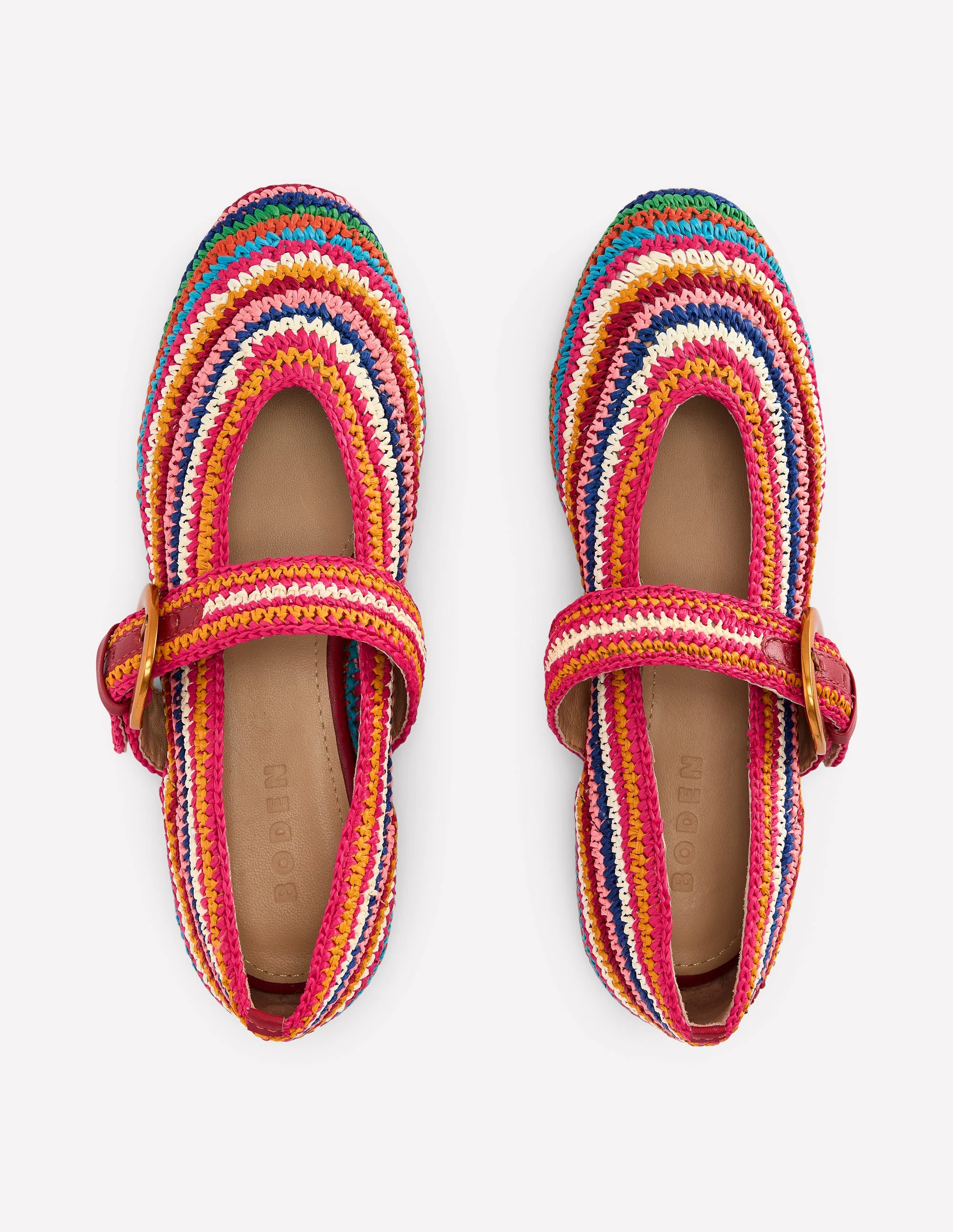 Kylie Flache Mary Janes mit Schnalle-Bunt, Bast - Image 6