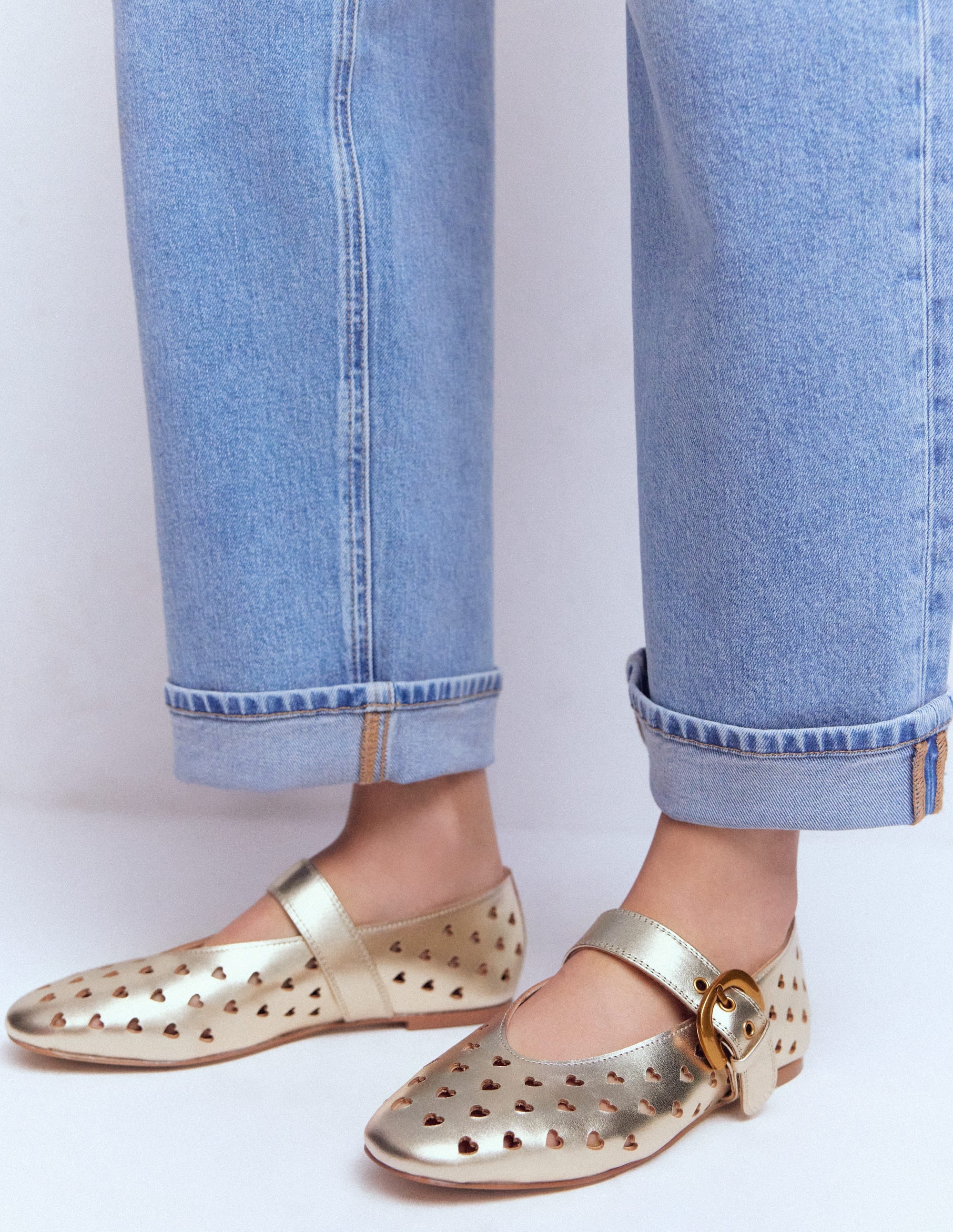 Kylie Flache Mary Janes mit Schnalle-Gold - Image 2