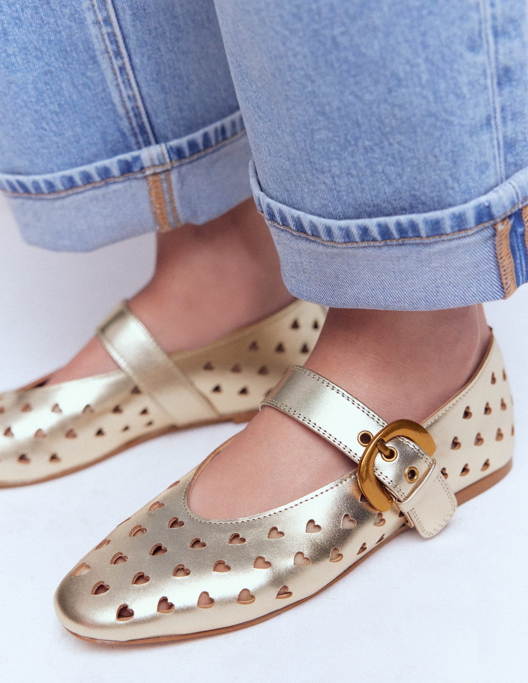 Kylie Flache Mary Janes mit Schnalle-Gold - Image 3