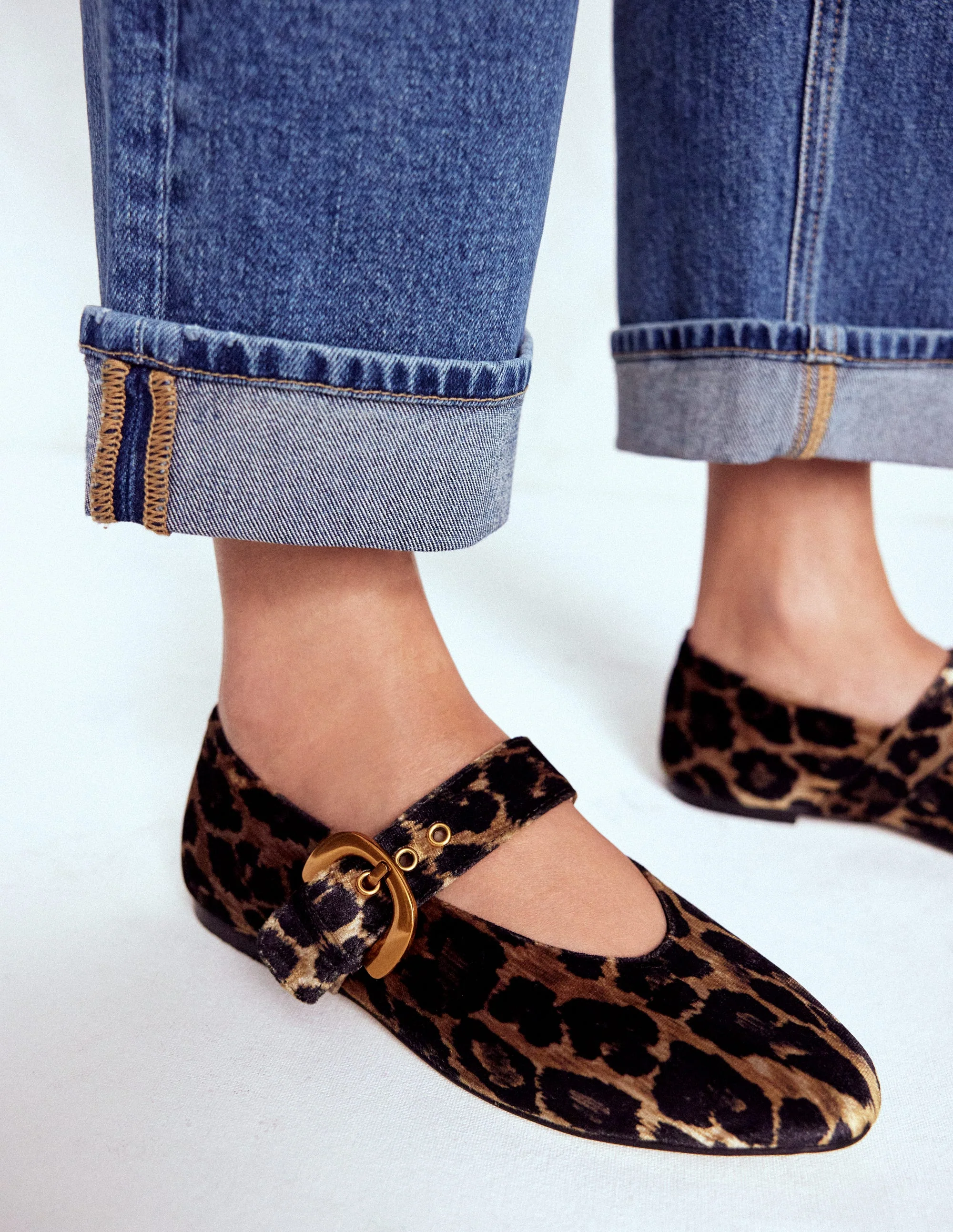 Kylie Flache Mary Janes mit Schnalle-Mohair, Leopardenmuster - Image 3