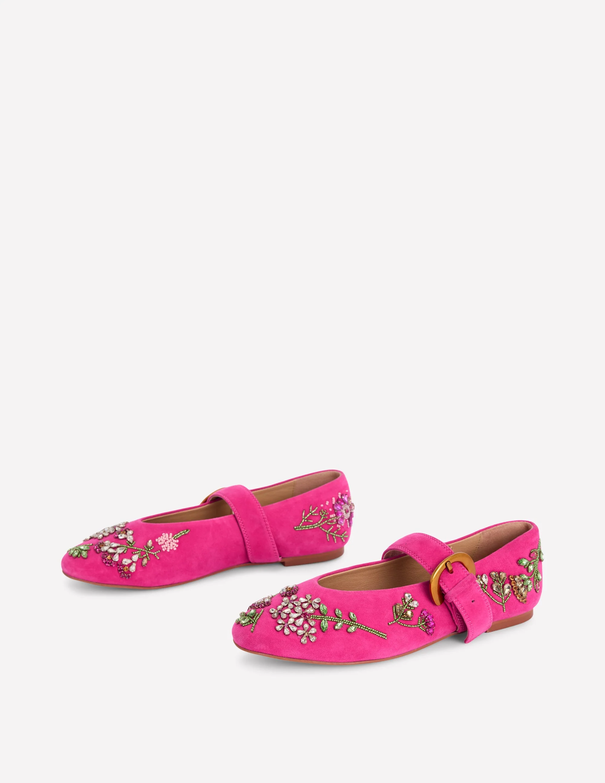 Kylie Flache Mary Janes mit Schnalle-Verziert Rosa - Image 3
