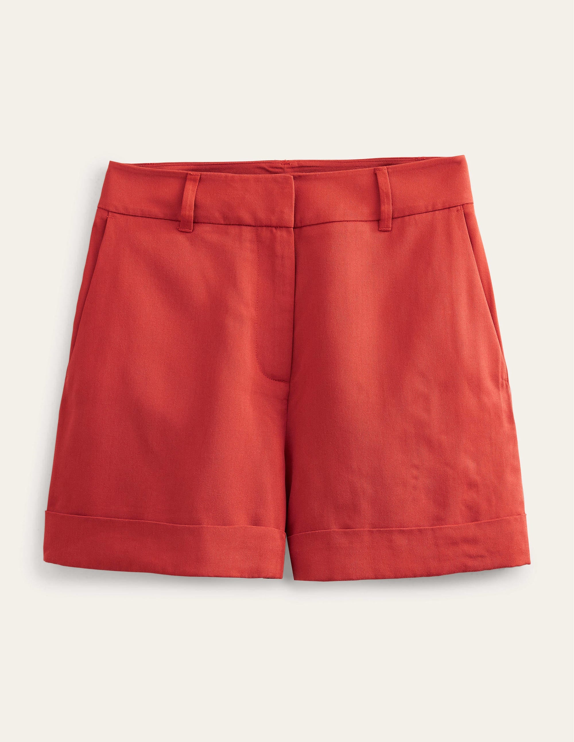 Lässige Shorts mit Aufschlag-Tomatenrot - Image 5