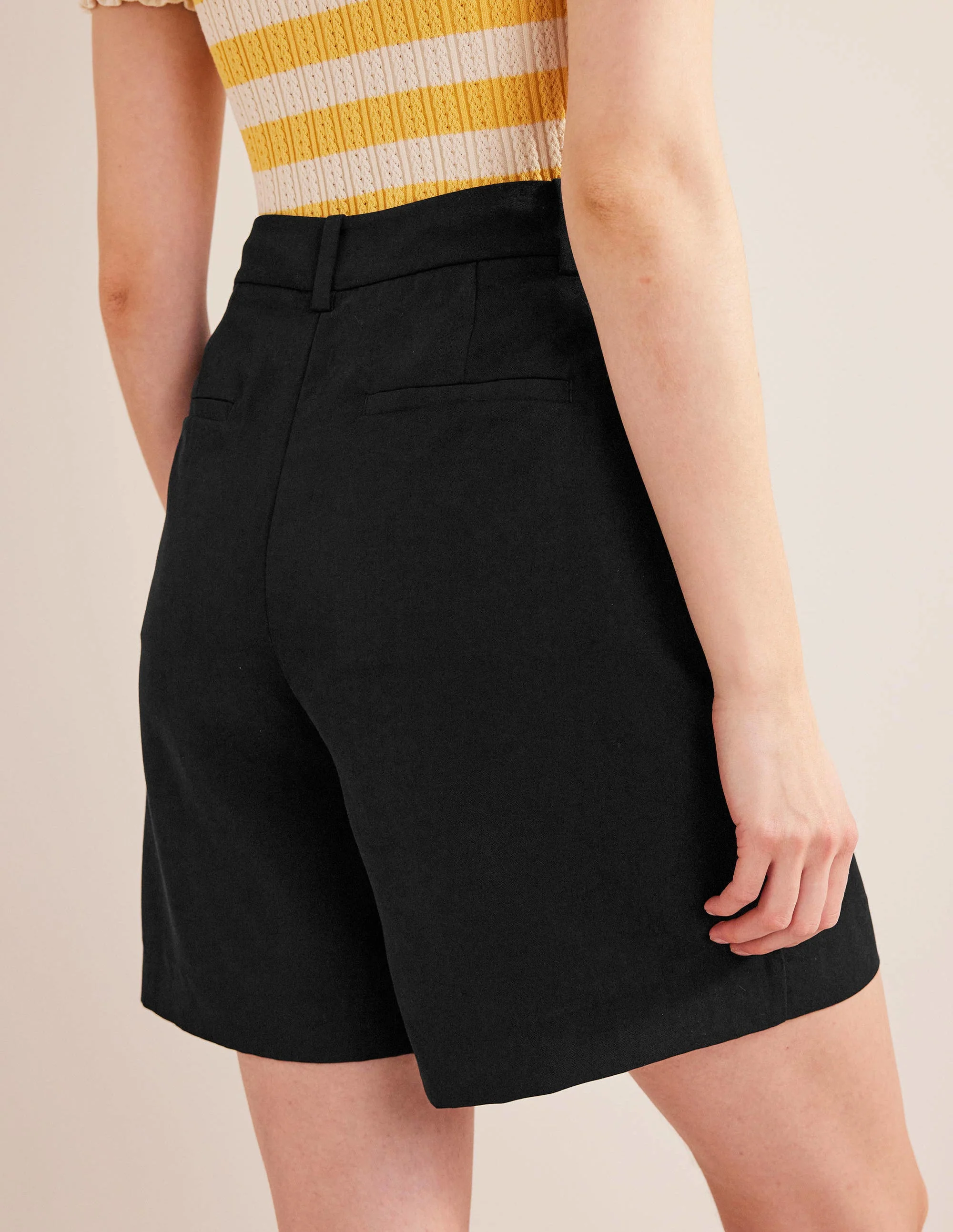 Lässige Tencel-Shorts-Schwarz - Image 3