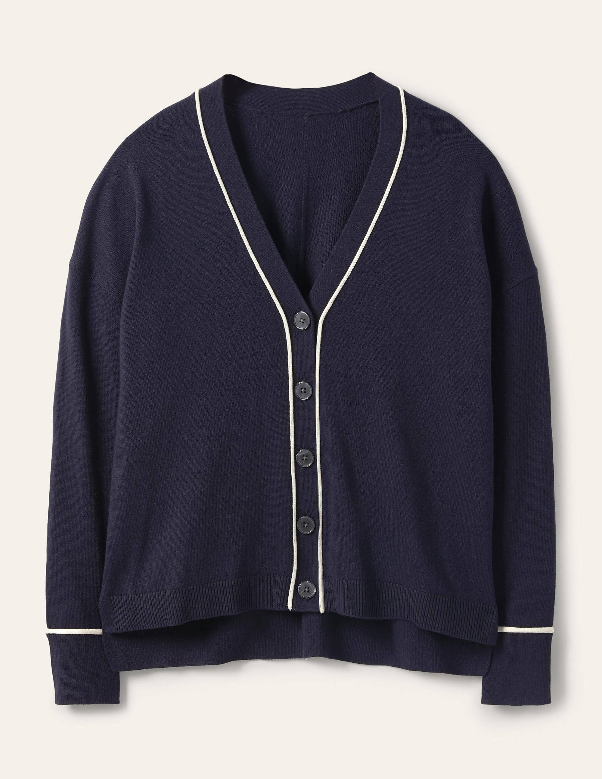 Lässiger Cardigan mit V-Ausschnitt-Marineblau - Image 5