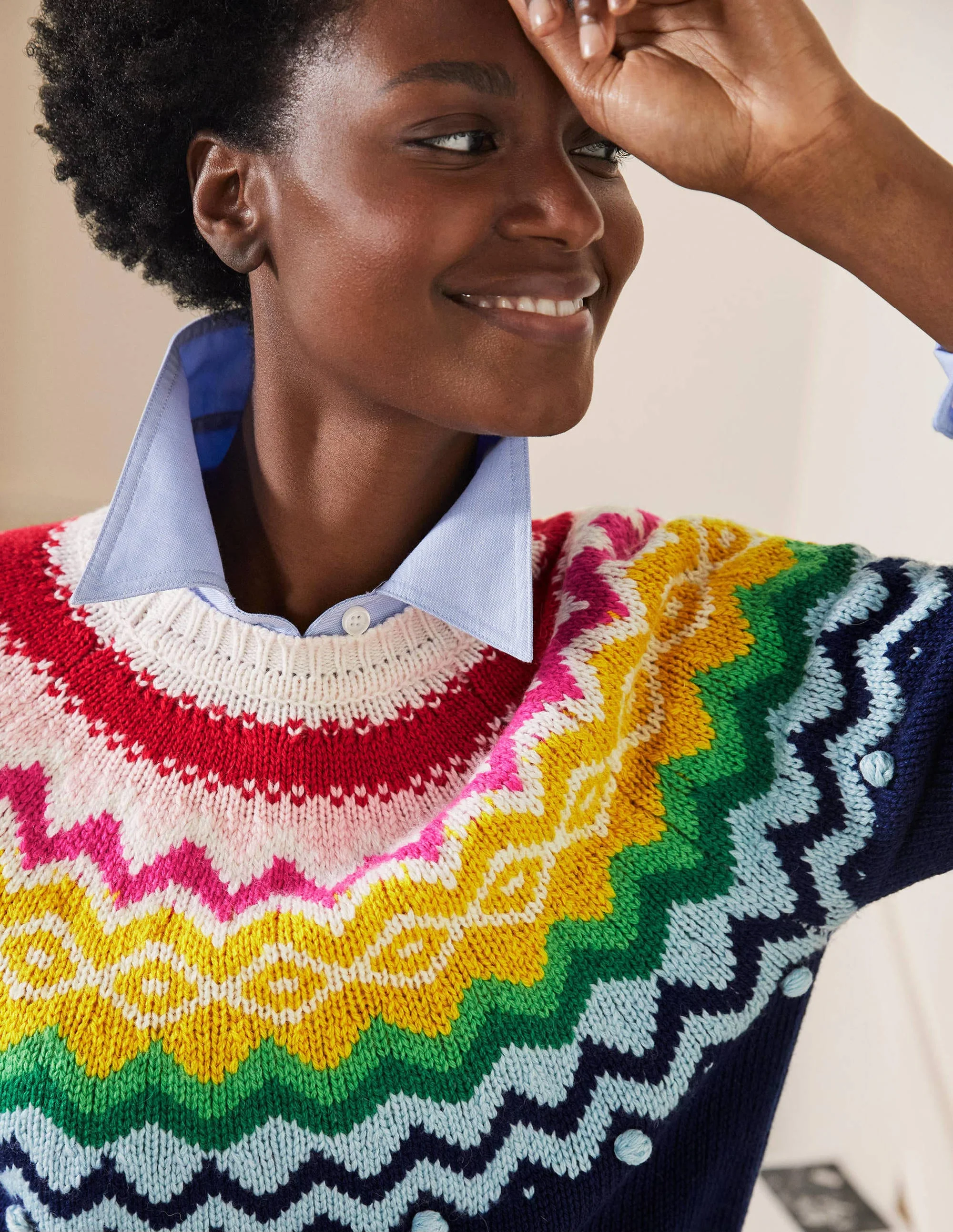 Lässiger Fair-Isle-Pullover-Segelblau - Image 2
