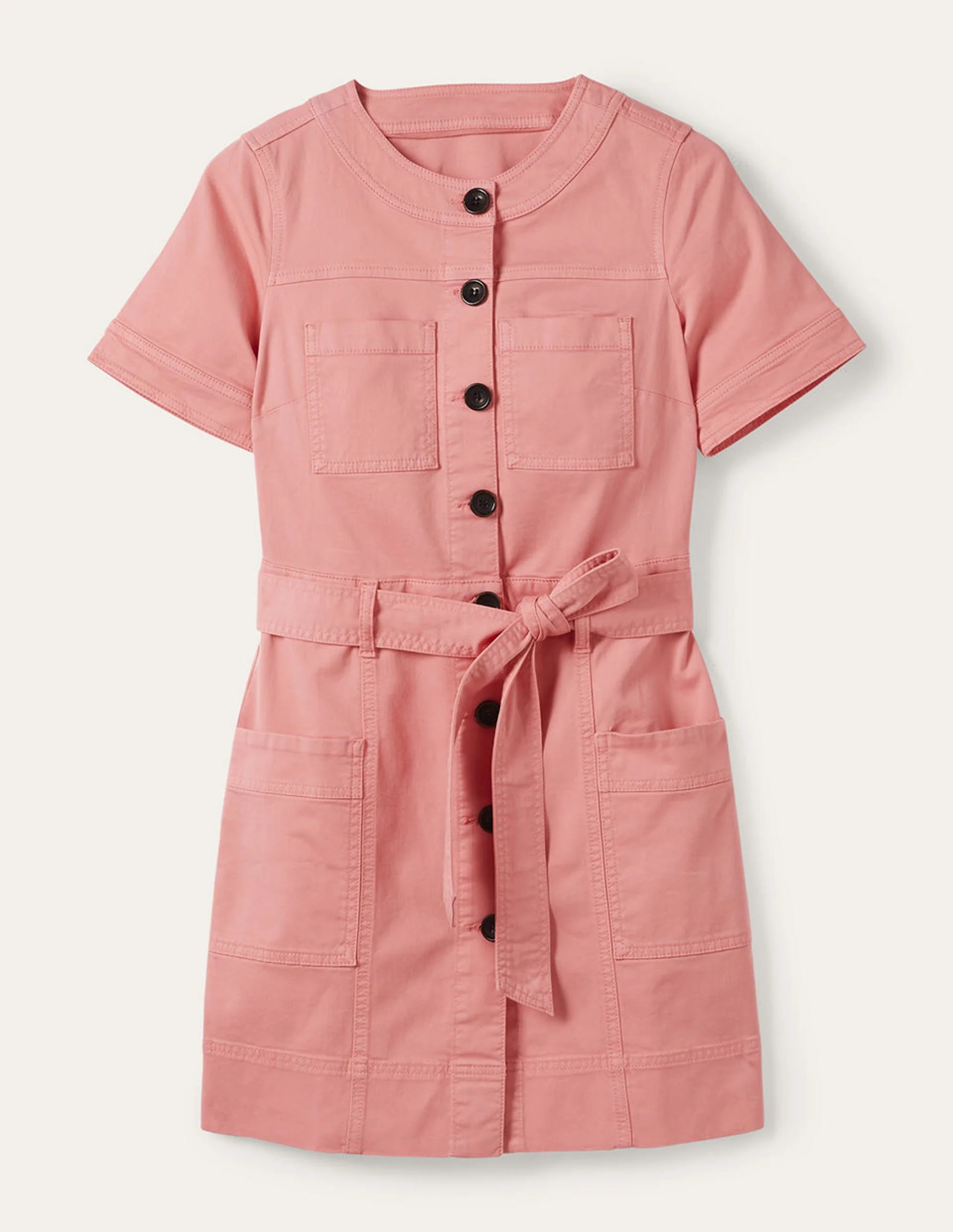 Lässiges Kleid mit Ziernähten-Mauve, Blume - Image 5
