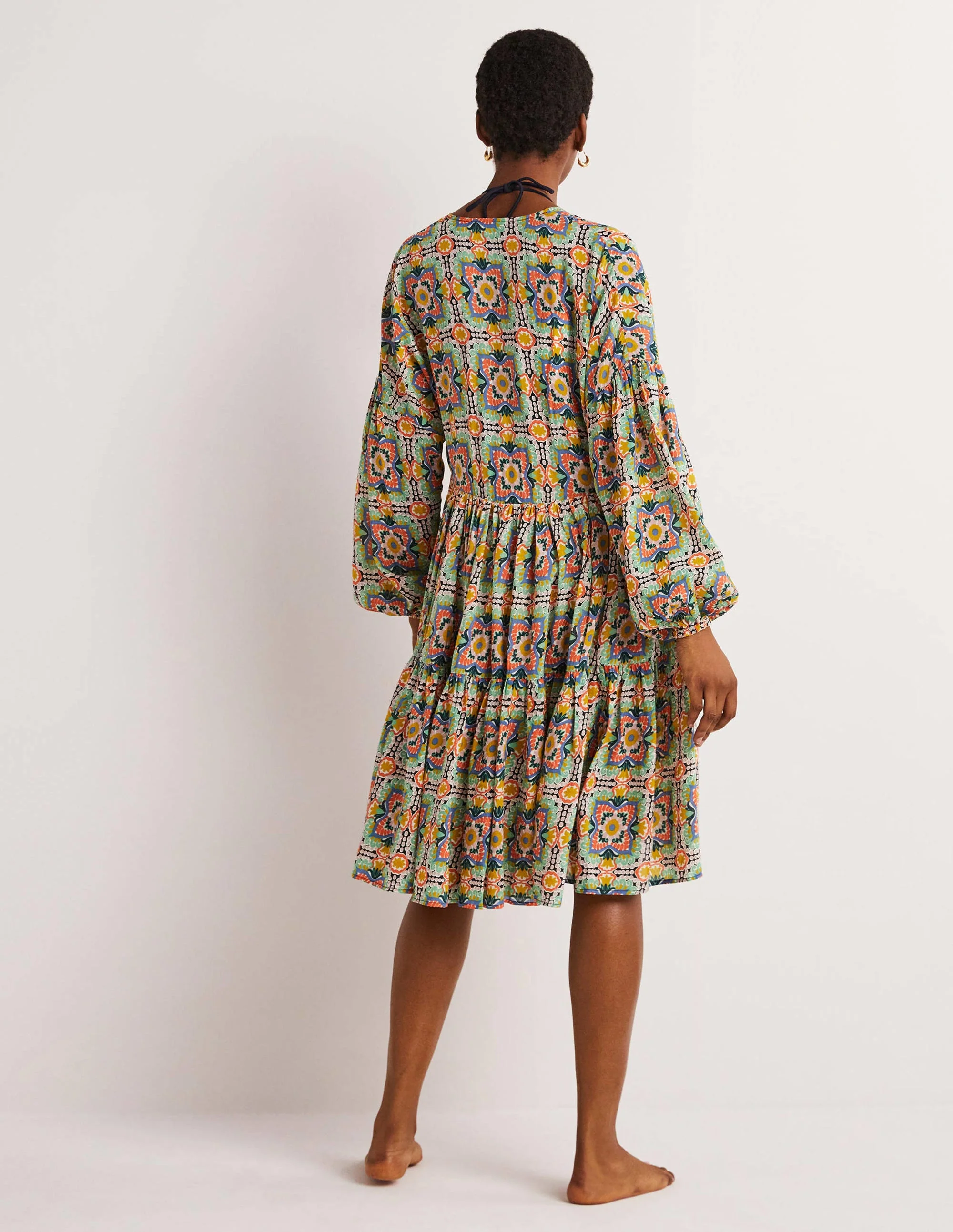 Lässiges Strandkleid mit Stufen-Bunt, Gobelinmuster - Image 3