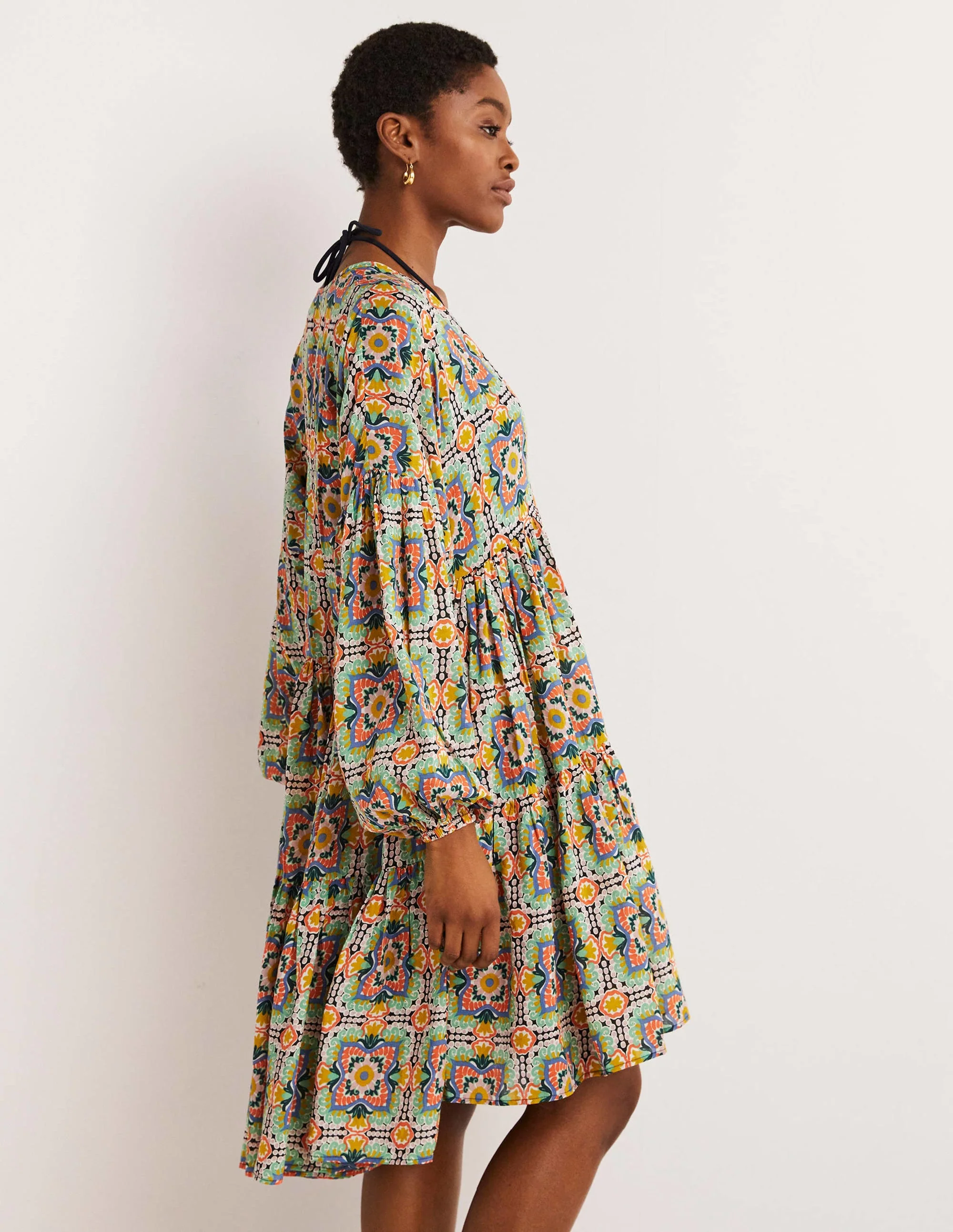 Lässiges Strandkleid mit Stufen-Bunt, Gobelinmuster - Image 4