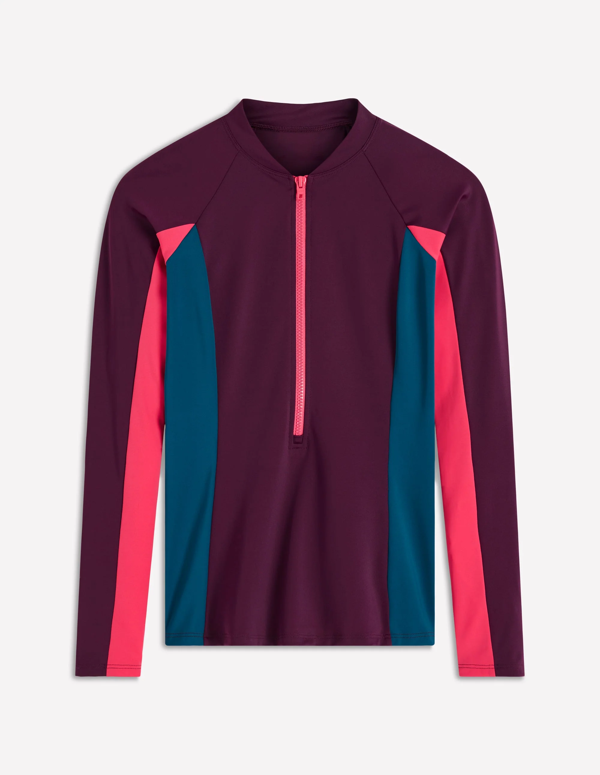 Langärmliges Badeshirt-Lila, Blockfarben - Image 5