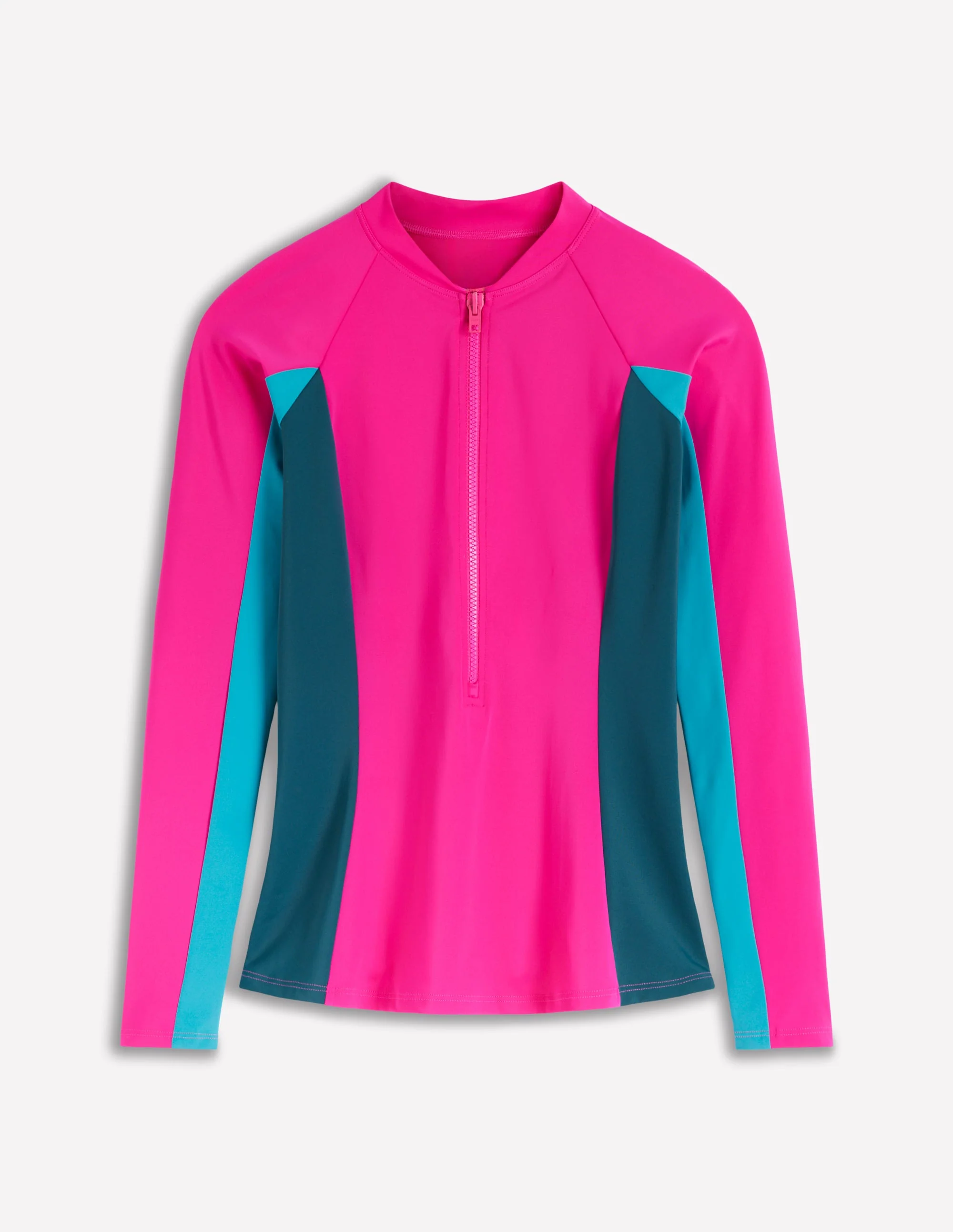 Langärmliges Badeshirt-Rosa Blockfarben - Image 5