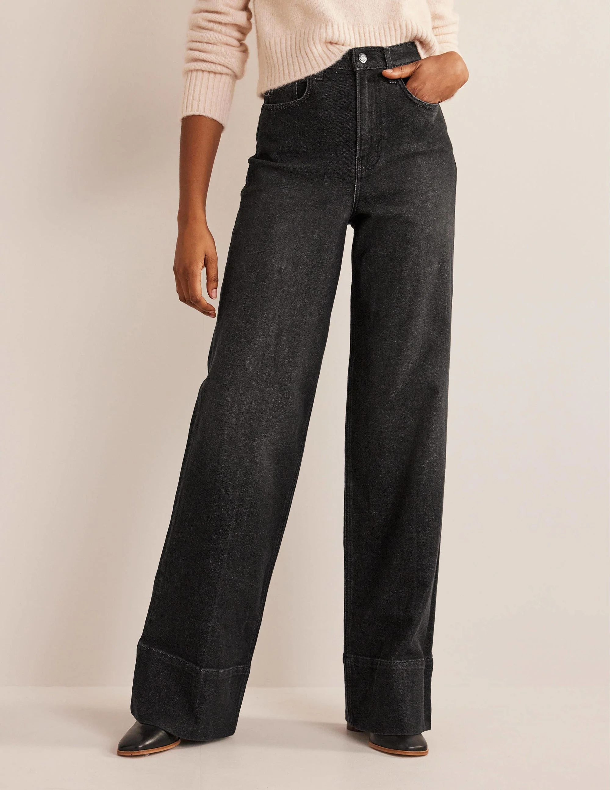 Lange Jeans mit geradem Bein-Gewaschenes Schwarz - Image 4