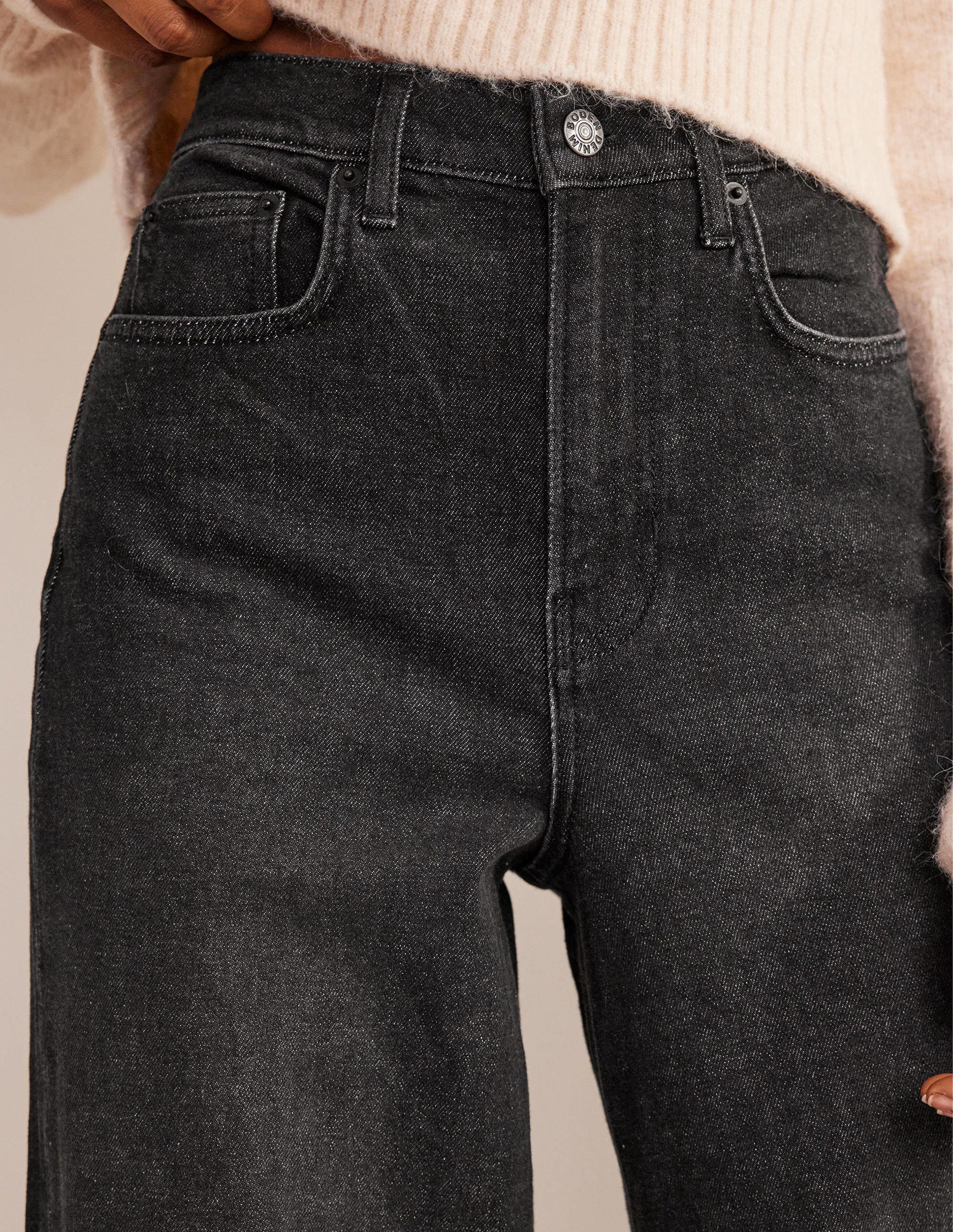 Lange Jeans mit geradem Bein-Gewaschenes Schwarz - Image 5