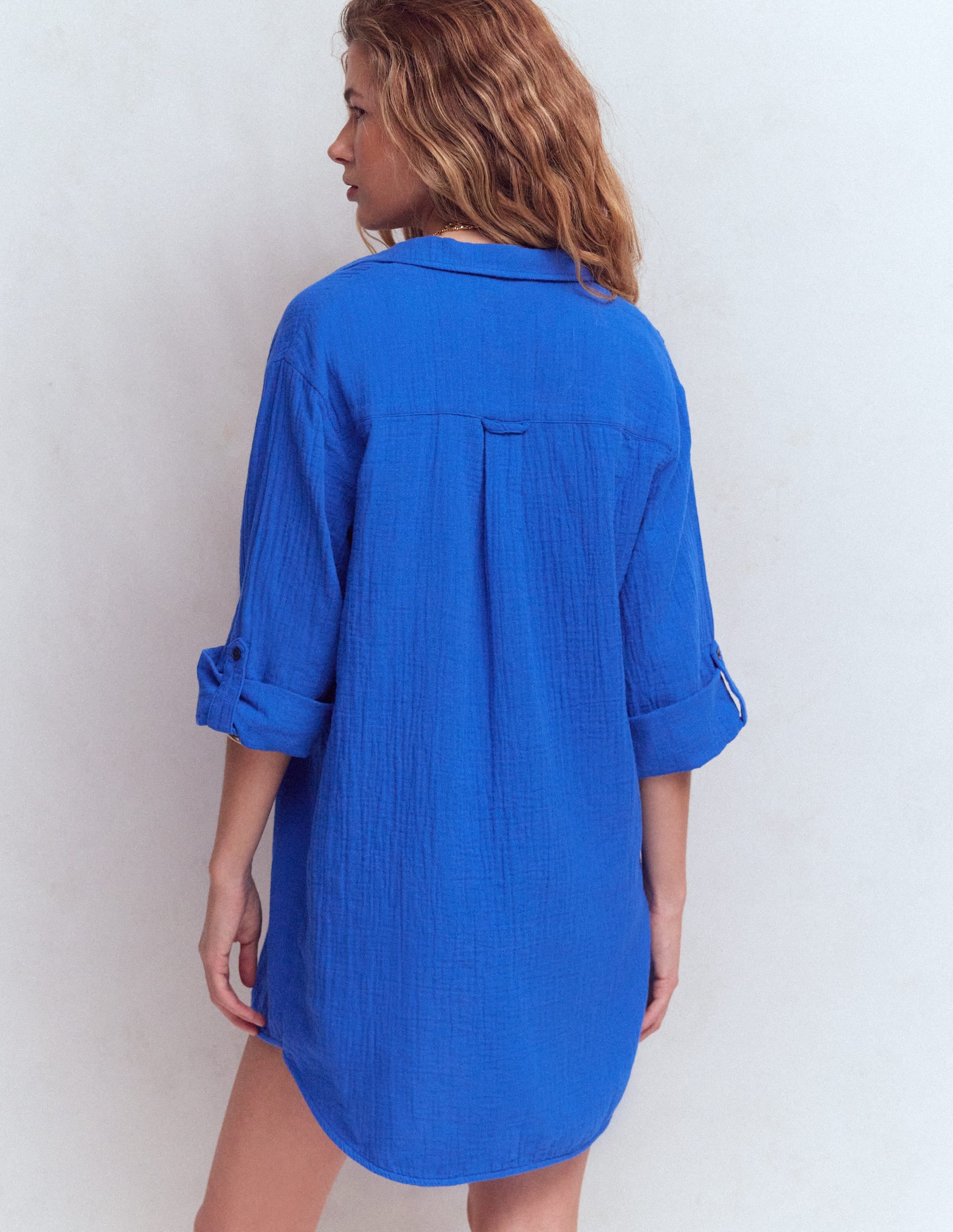 Langes Doppeltuch-Hemd-Leuchtendes Blau - Image 3