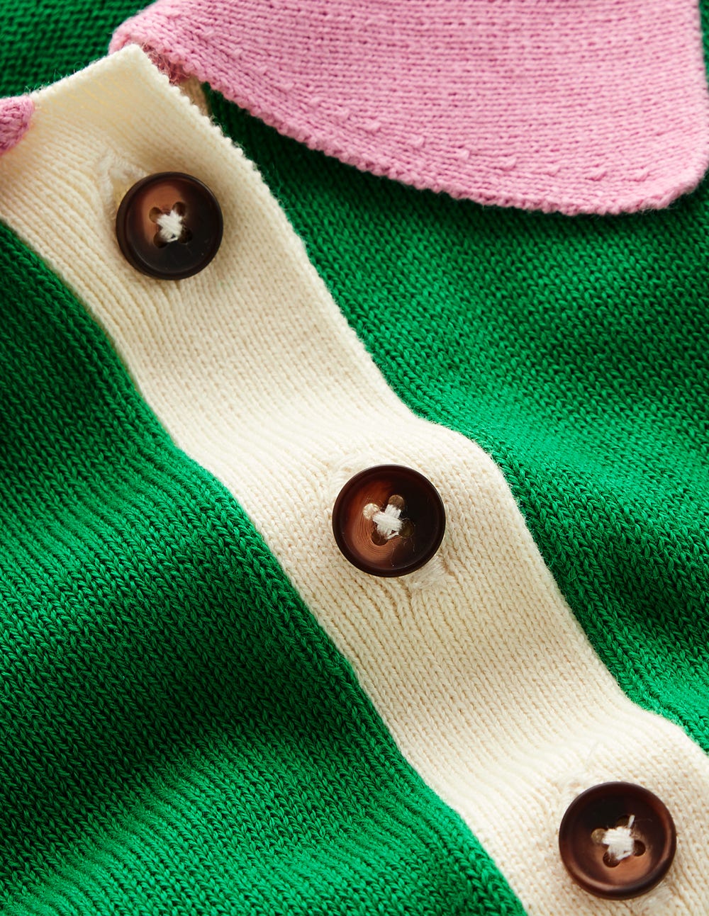 Lara Henley-Pullover aus Baumwolle-Sattes Smaragdgrün Blockfarben - Image 6