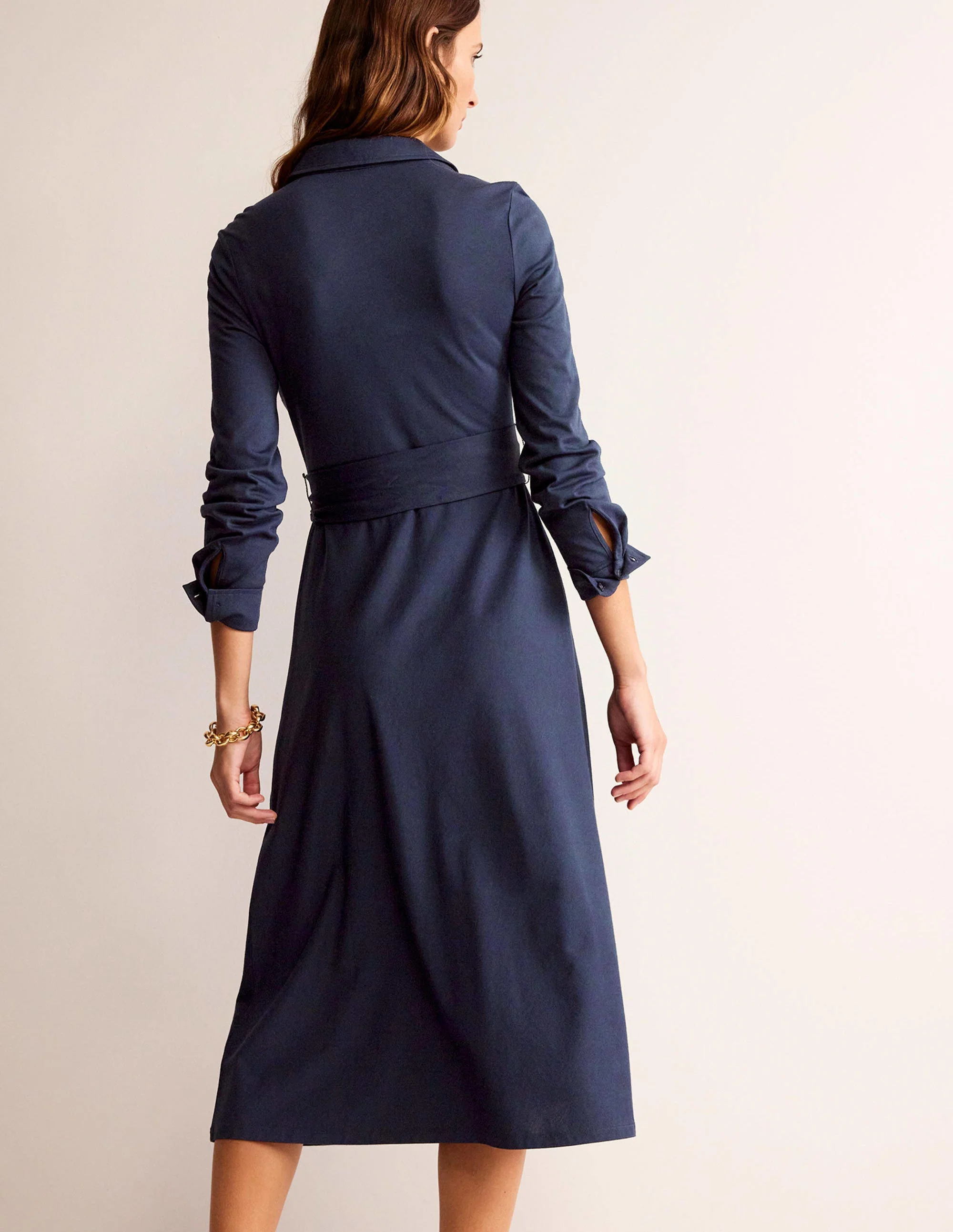 Laura Midi-Hemdblusenkleid aus Jersey-Aqua Marine Marl - Image 3