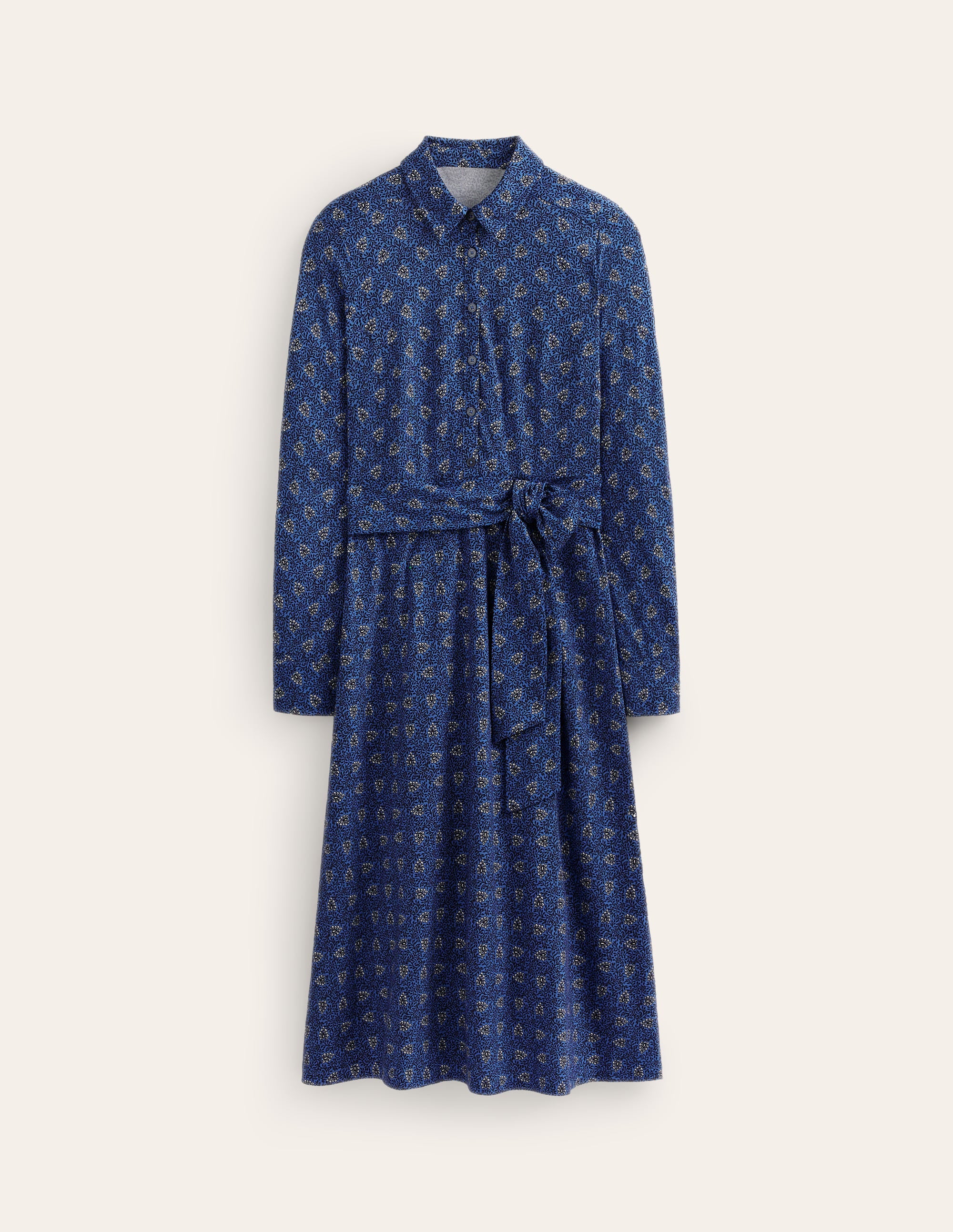 Laura Midi-Hemdblusenkleid aus Jersey-Himmelblau, Celosia-Knospe - Image 5