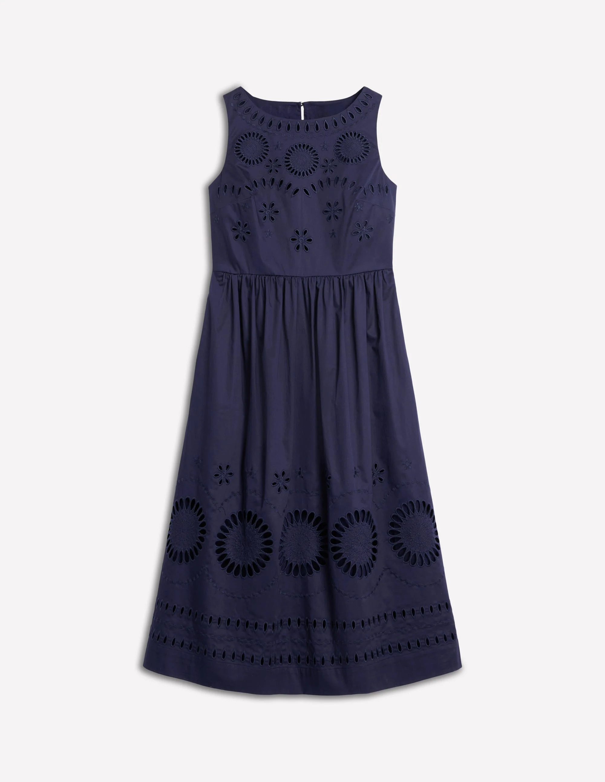 Lauren Midikleid mit Lochstickerei-Marineblau - Image 5