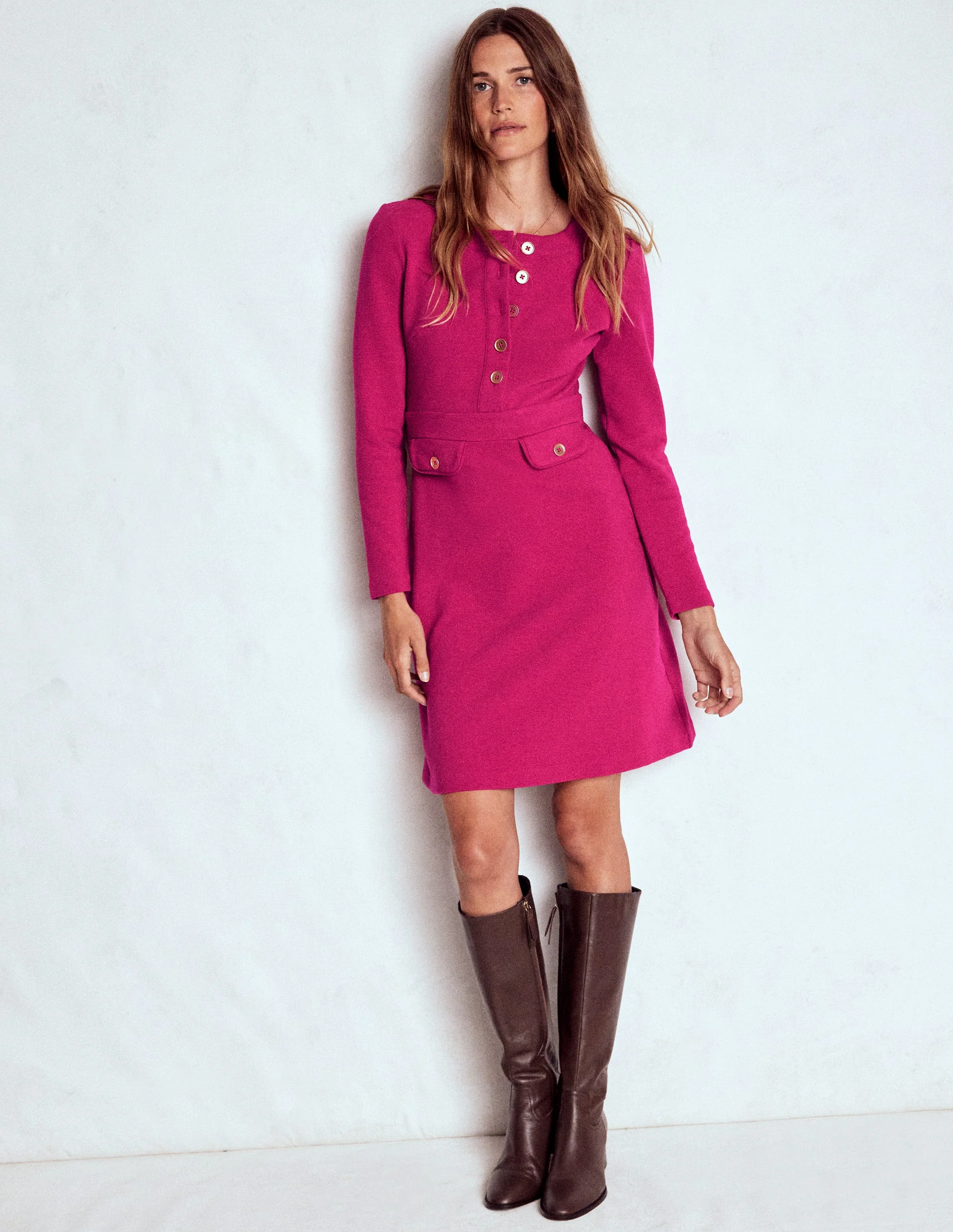 Lavinia Etuikleid mit Knöpfen-Kräftiges Rosa - Image 4