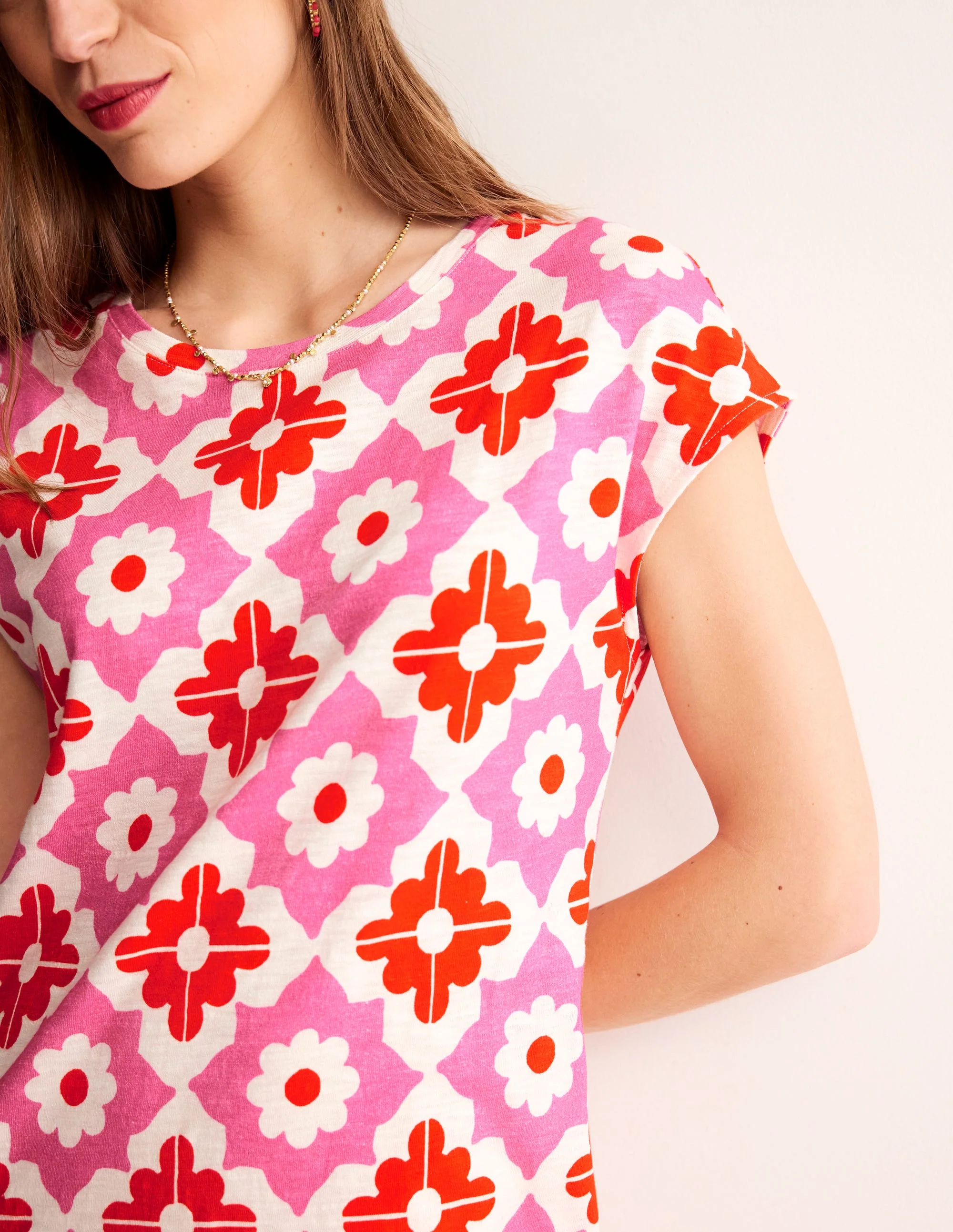 Leah T-Shirt-Kleid aus Jersey-Beacon Gingham - Image 2
