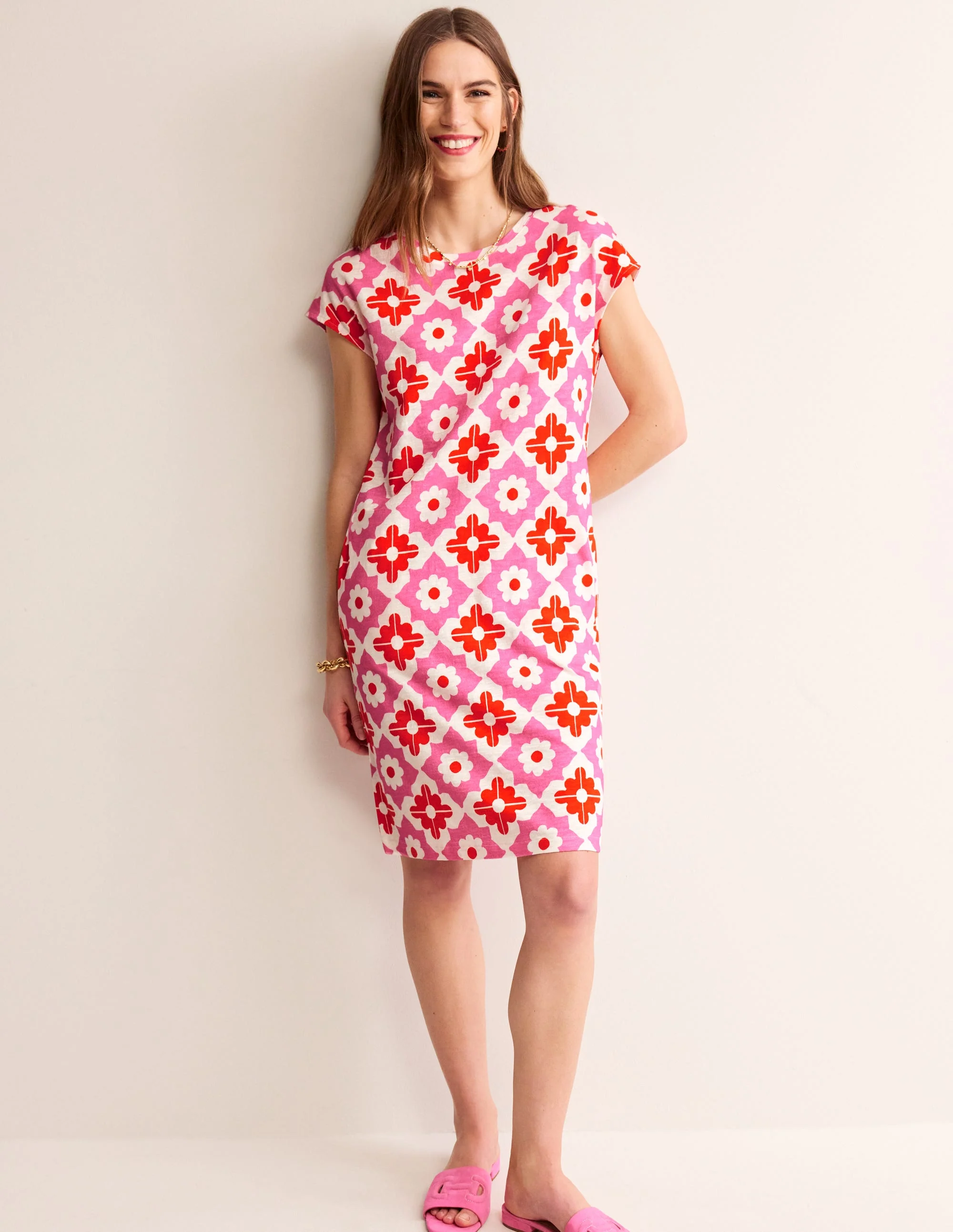 Leah T-Shirt-Kleid aus Jersey-Beacon Gingham - Image 4