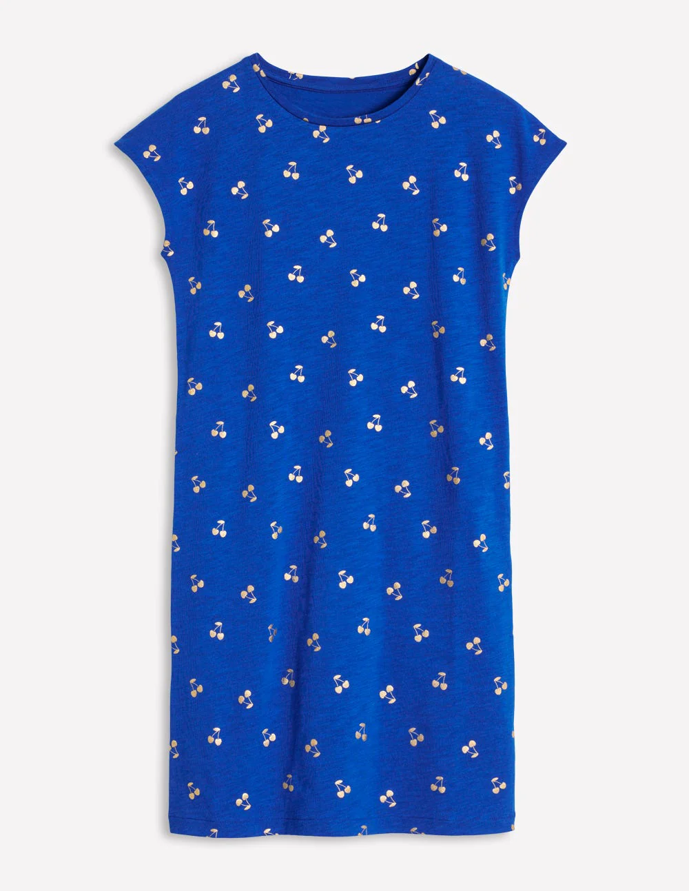 Leah T-Shirt-Kleid aus Jersey-Galerie-Blau, Kirschblümchen - Image 5