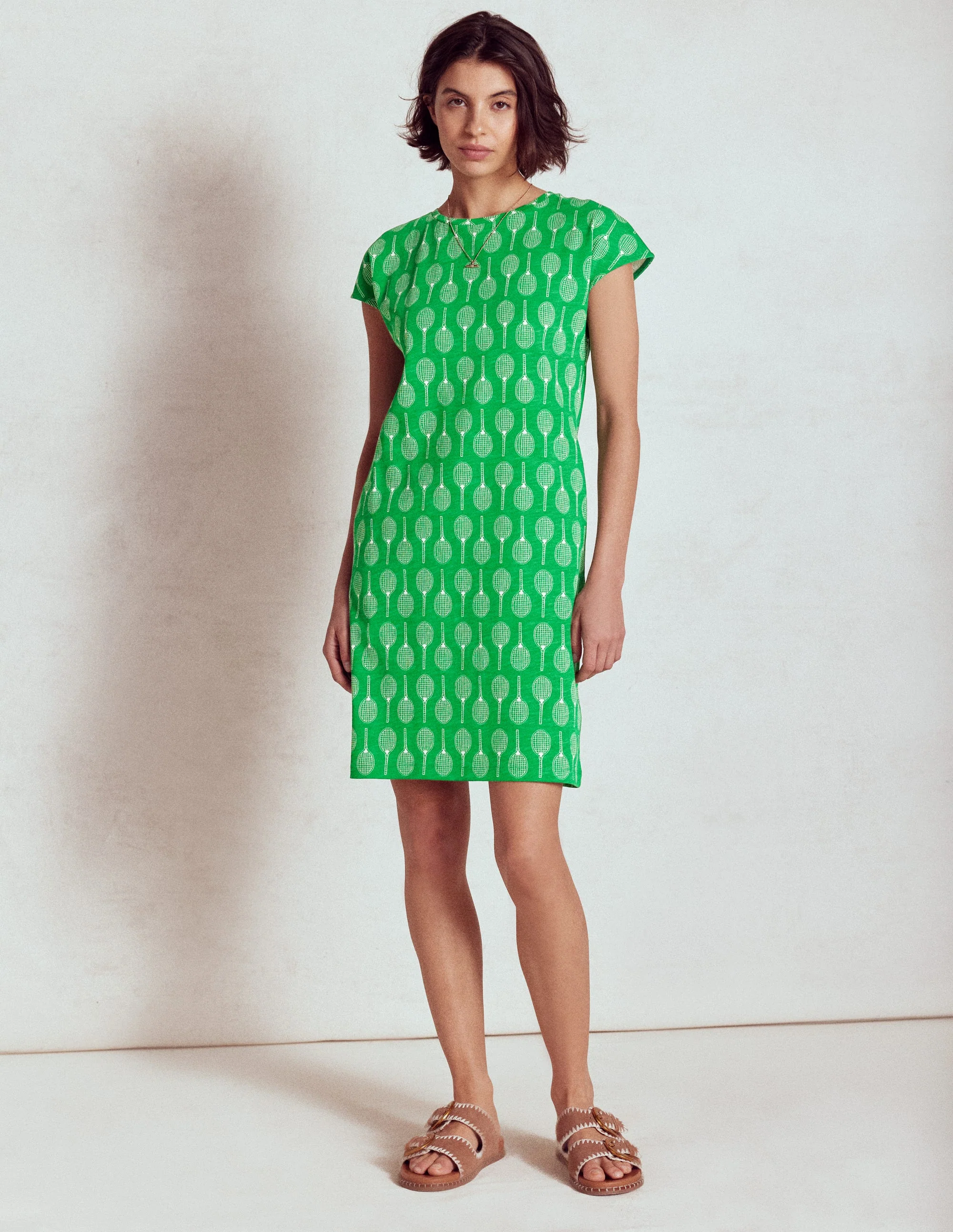 Leah T-Shirt-Kleid aus Jersey-Smaragdgrün, Tennis - Image 4