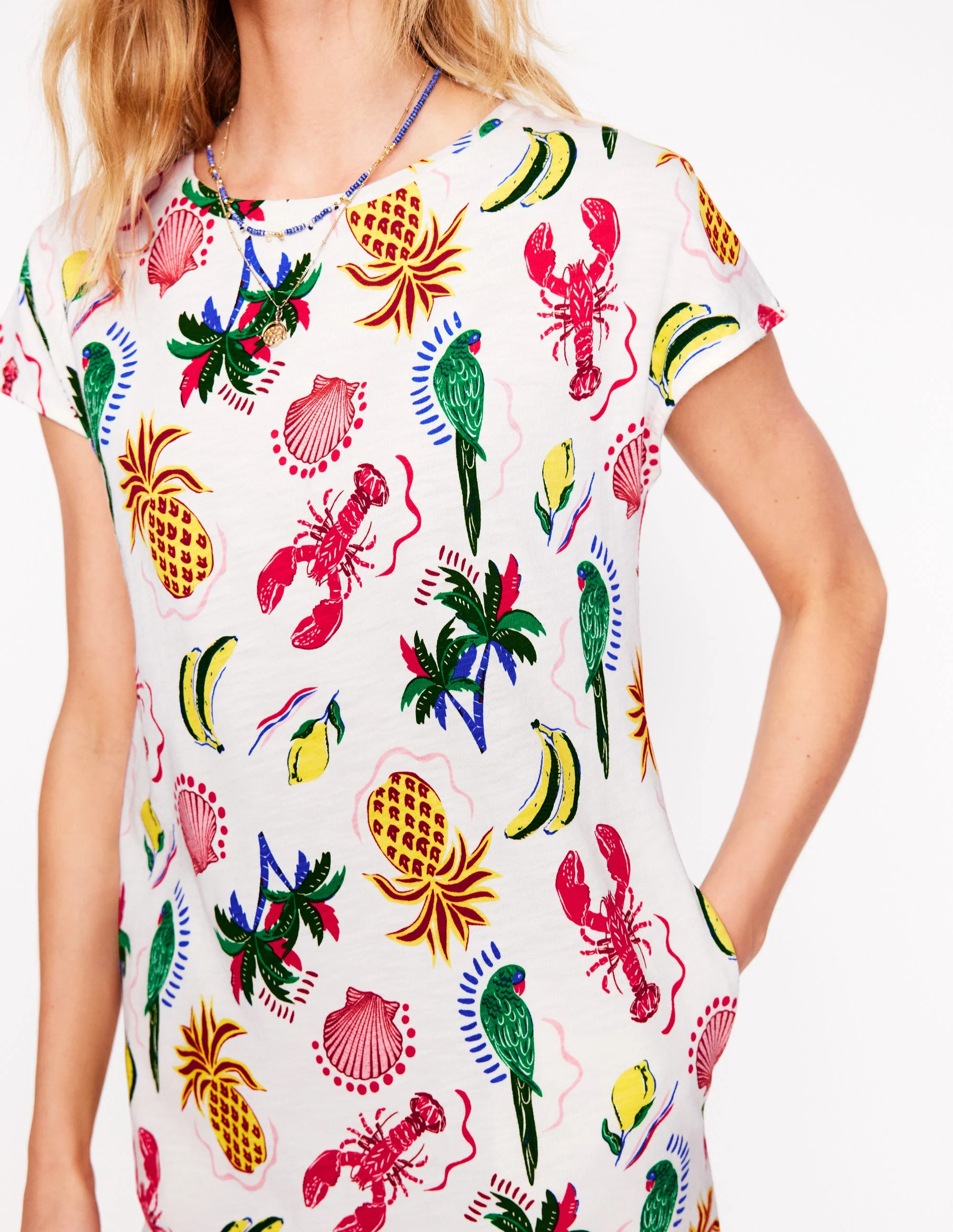 Leah T-Shirt-Kleid aus Jersey-Tropische Bonanza-Rebe - Image 2