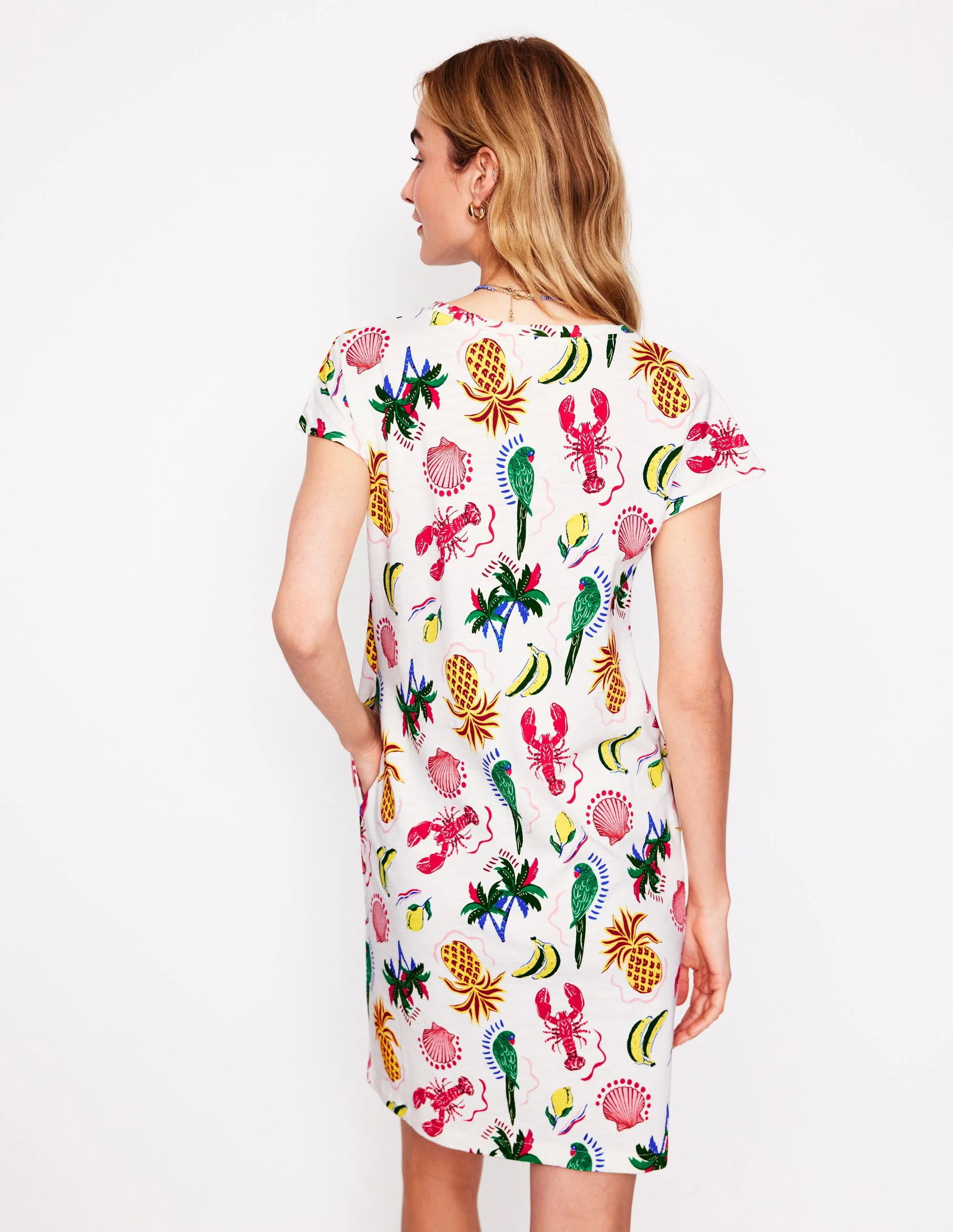 Leah T-Shirt-Kleid aus Jersey-Tropische Bonanza-Rebe - Image 3