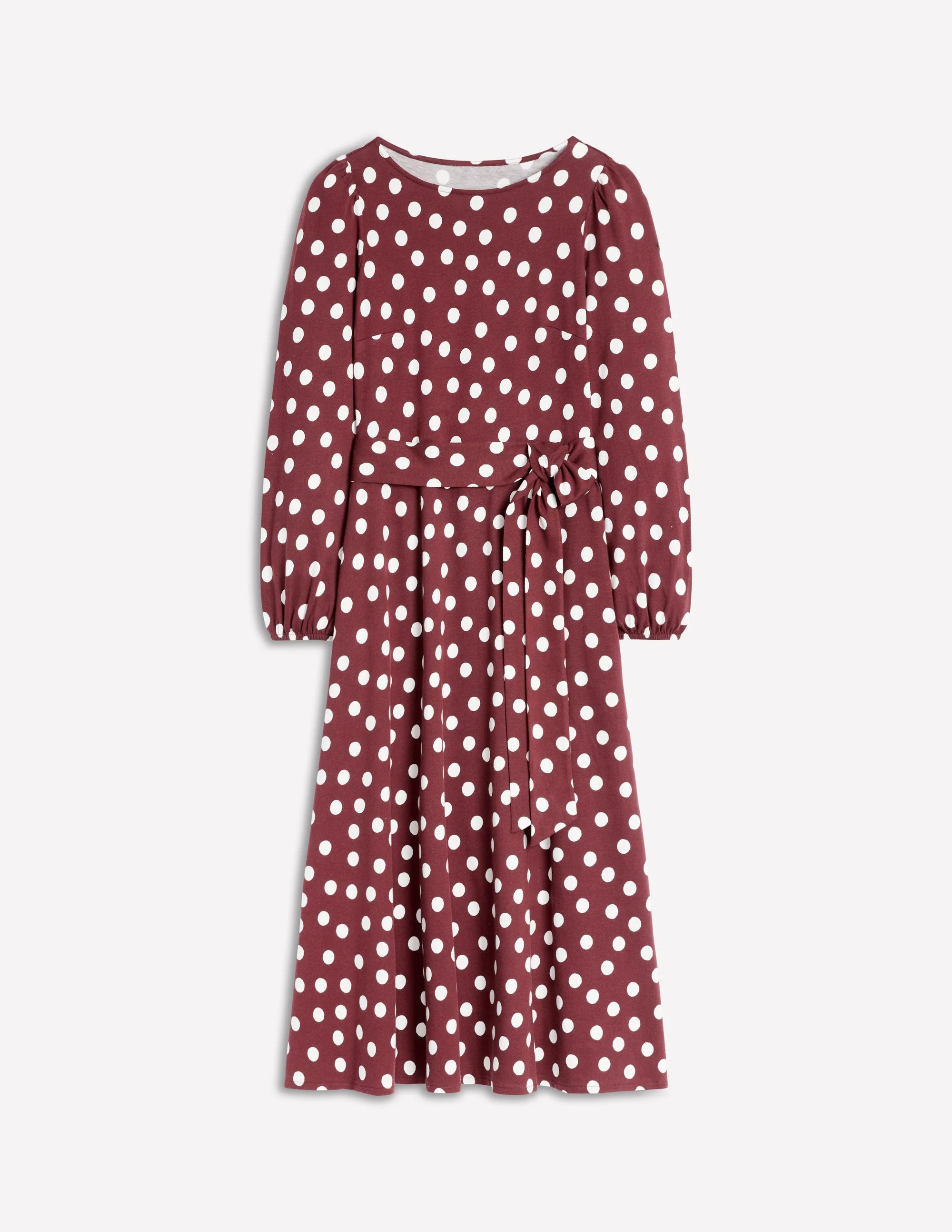 Leandra Jersey-Midikleid-Kastanie, Abstrakte Punkte - Image 5