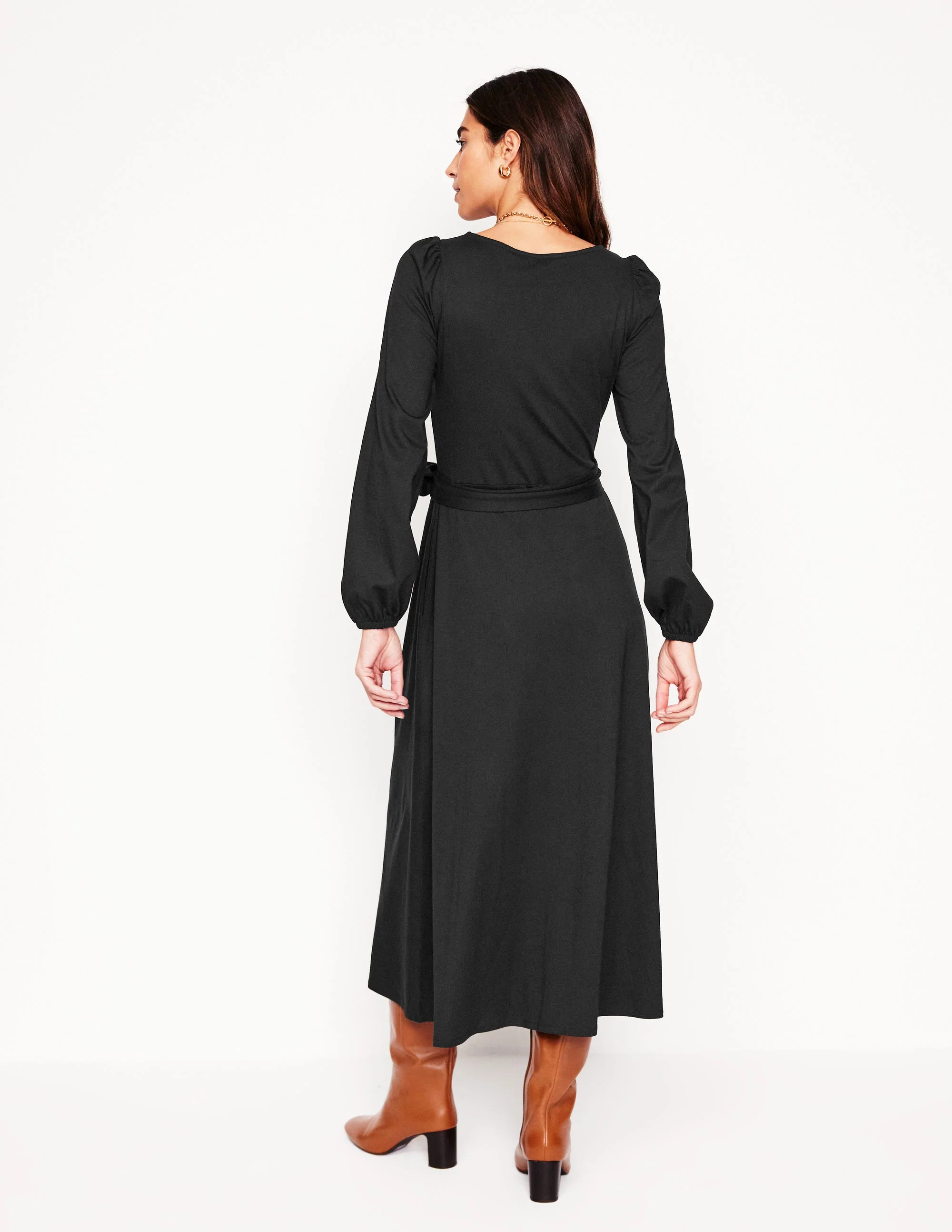Leandra Jersey-Midikleid-Schwarz - Image 3