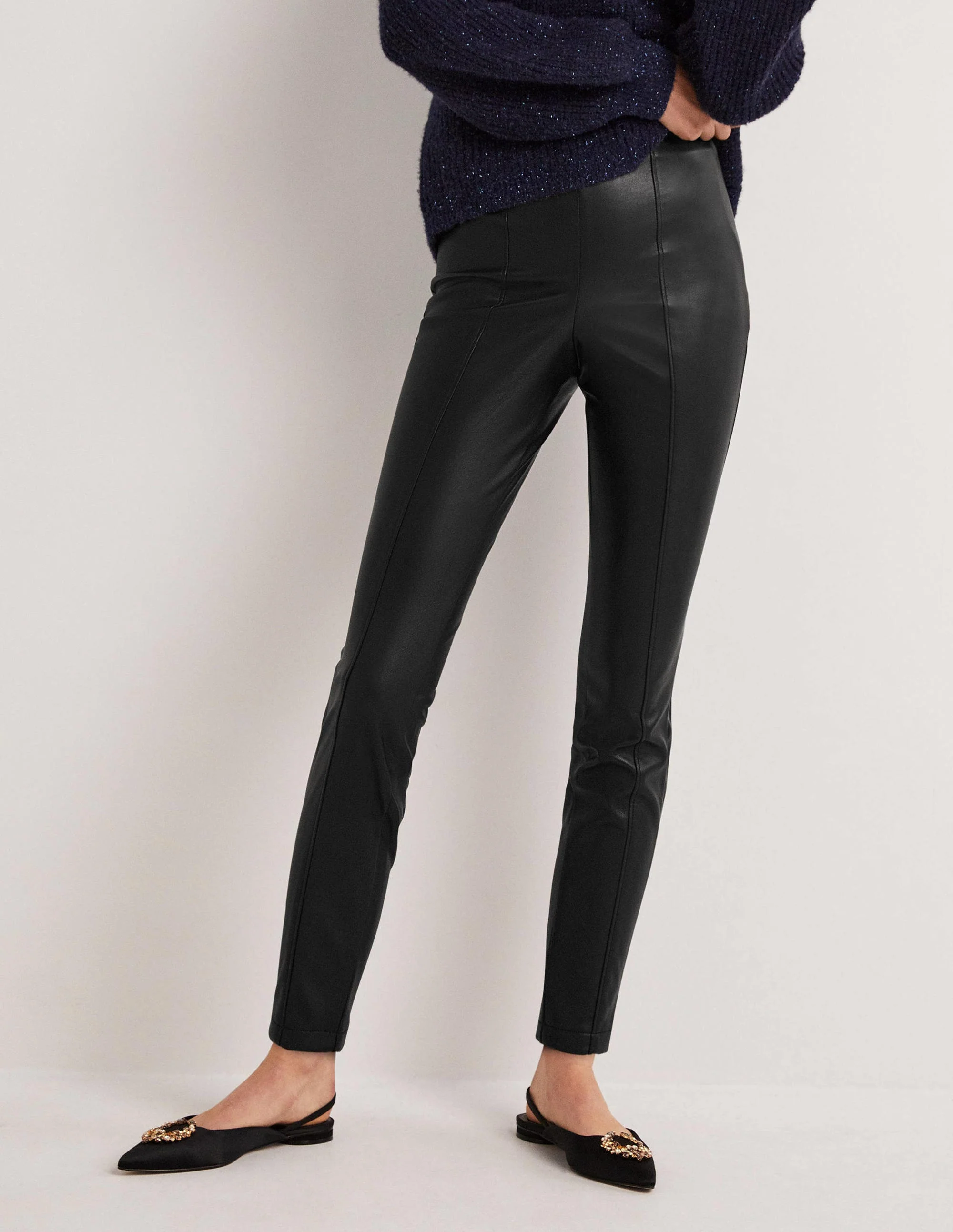 Leggings aus Kunstleder-Schwarz, Kunstleder - Image 4