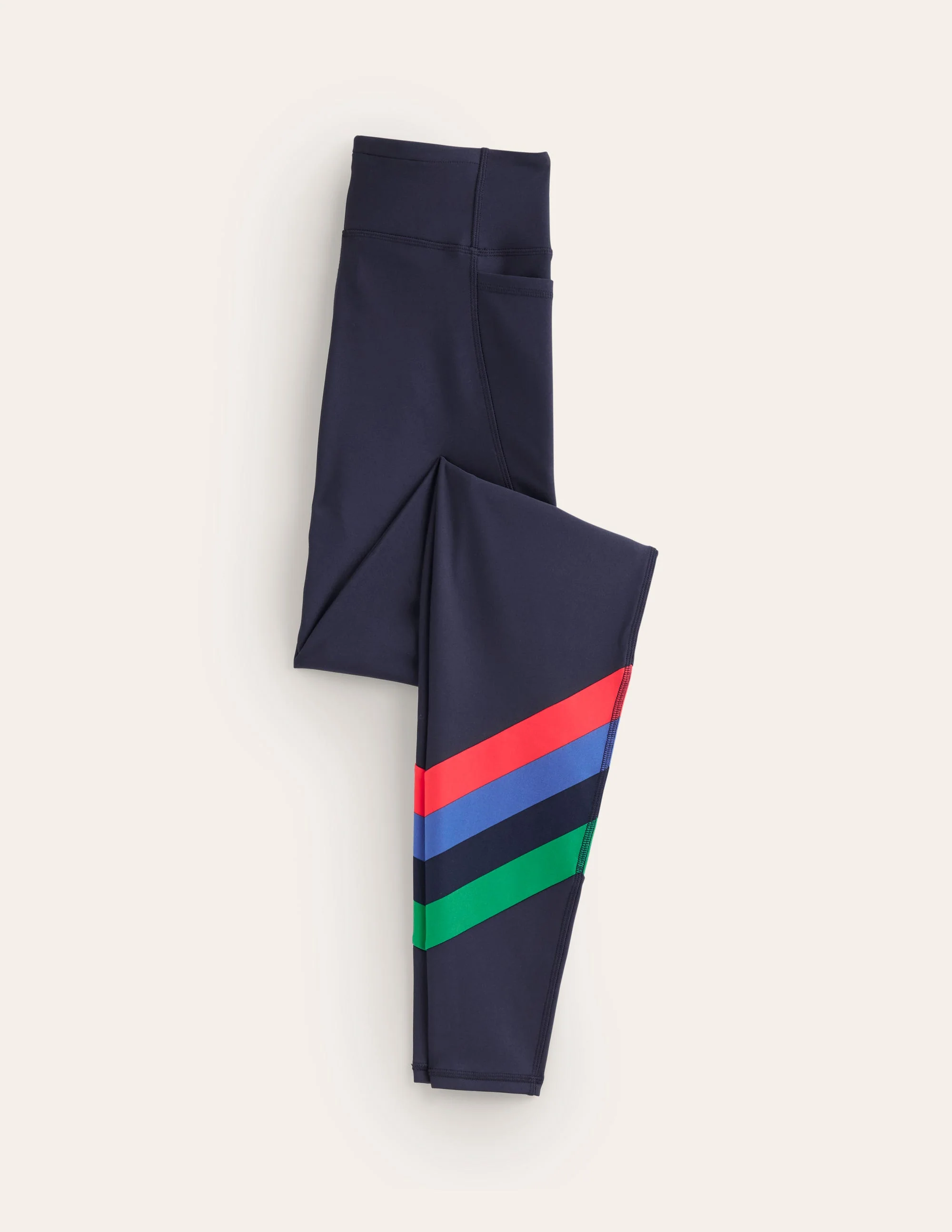 Leggings mit hohem Bund und Tasche-Dunkelblau/Streifen - Image 6