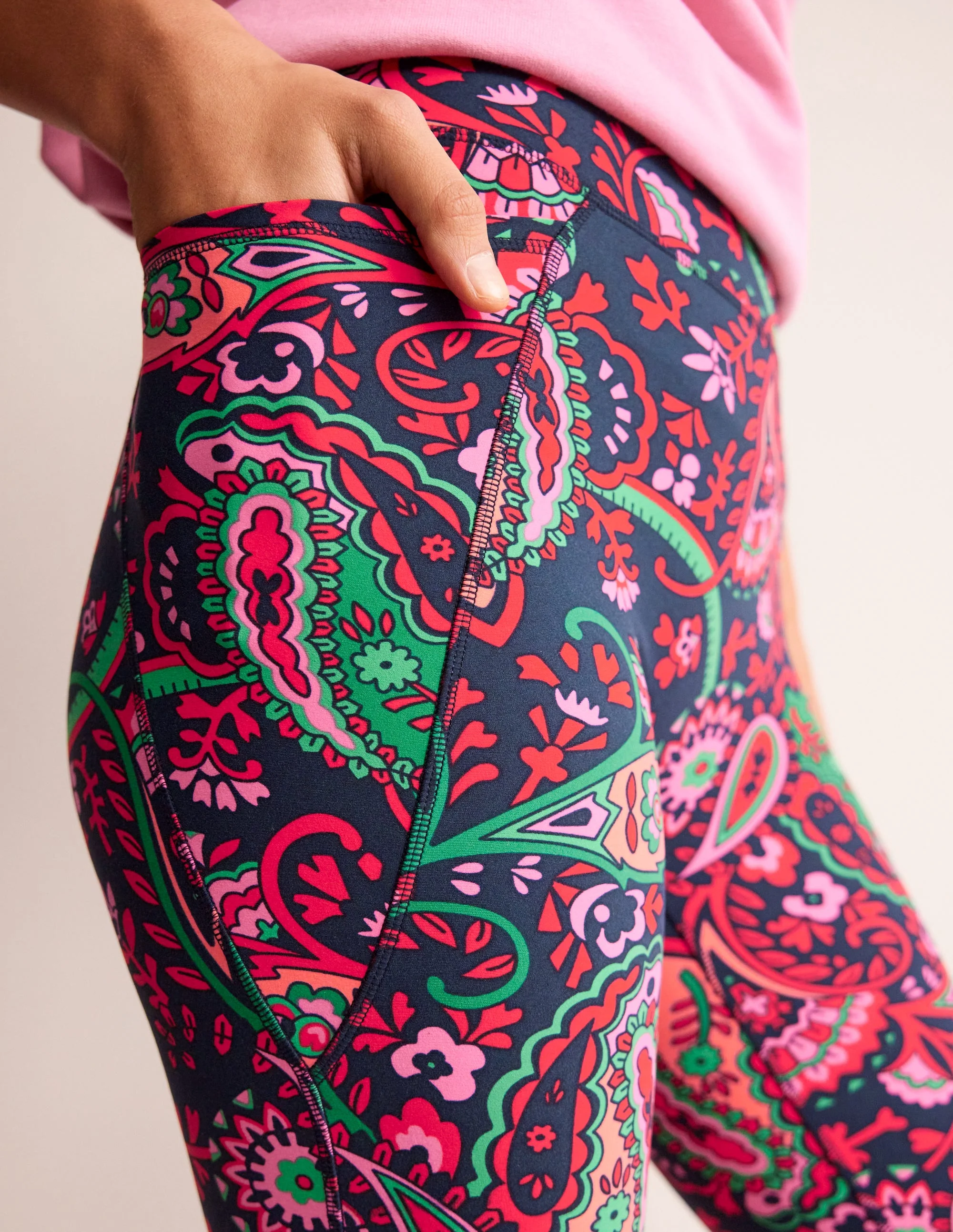 Leggings mit hohem Bund und Tasche-Französisches Marineblau, Fantastisch - Image 2