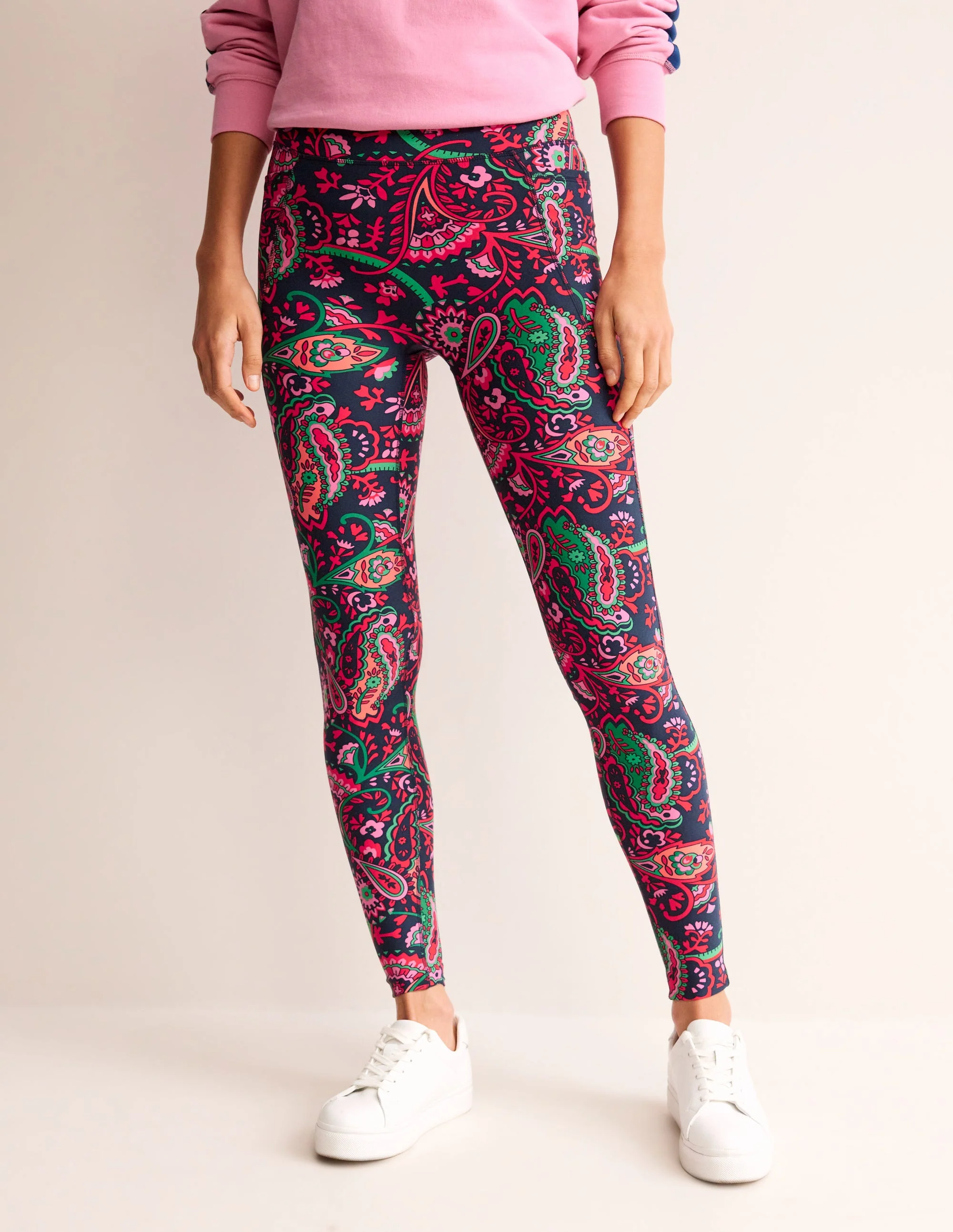 Leggings mit hohem Bund und Tasche-Französisches Marineblau, Fantastisch - Image 4