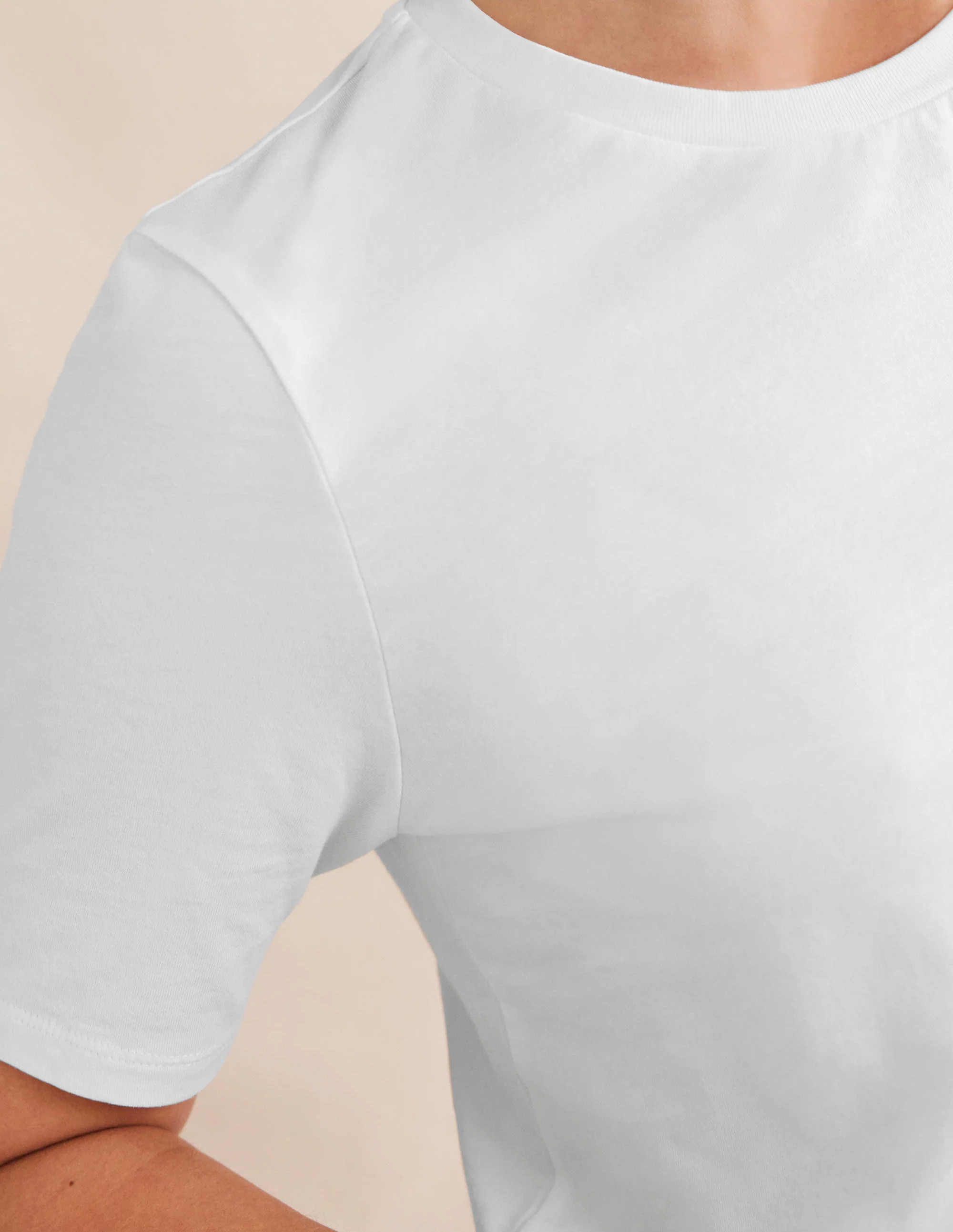 Leichtes Rundhals-T-Shirt-Weiß - Image 2