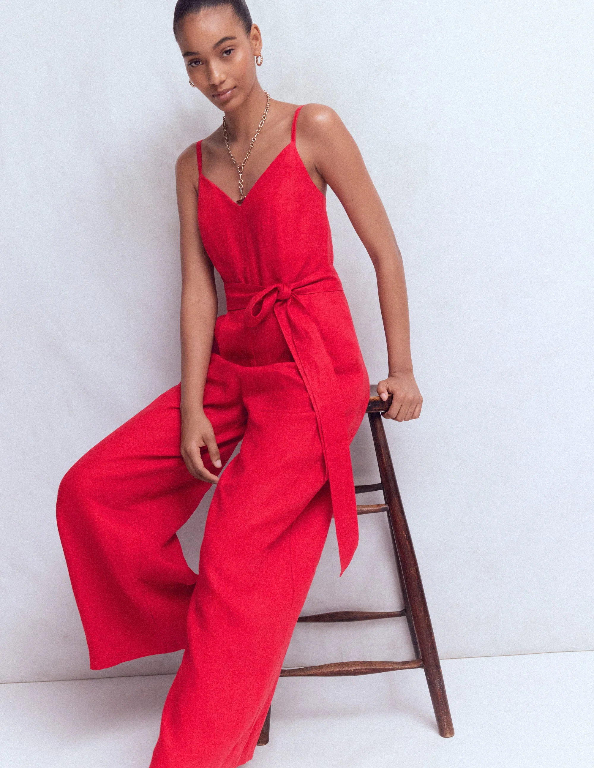 Leinen-Jumpsuit mit schmalen Trägern-Salsa - Image 4