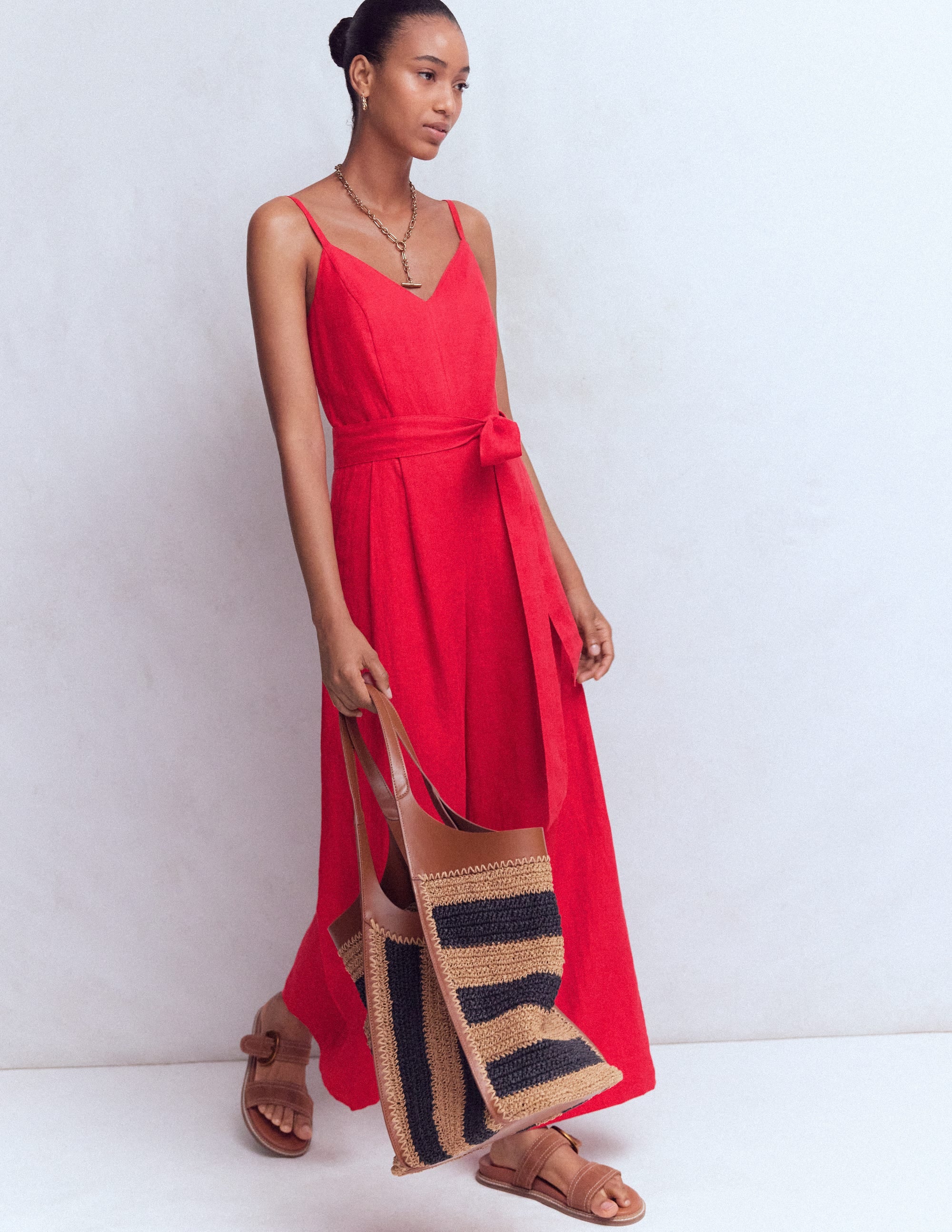 Leinen-Jumpsuit mit schmalen Trägern-Salsa - Image 5