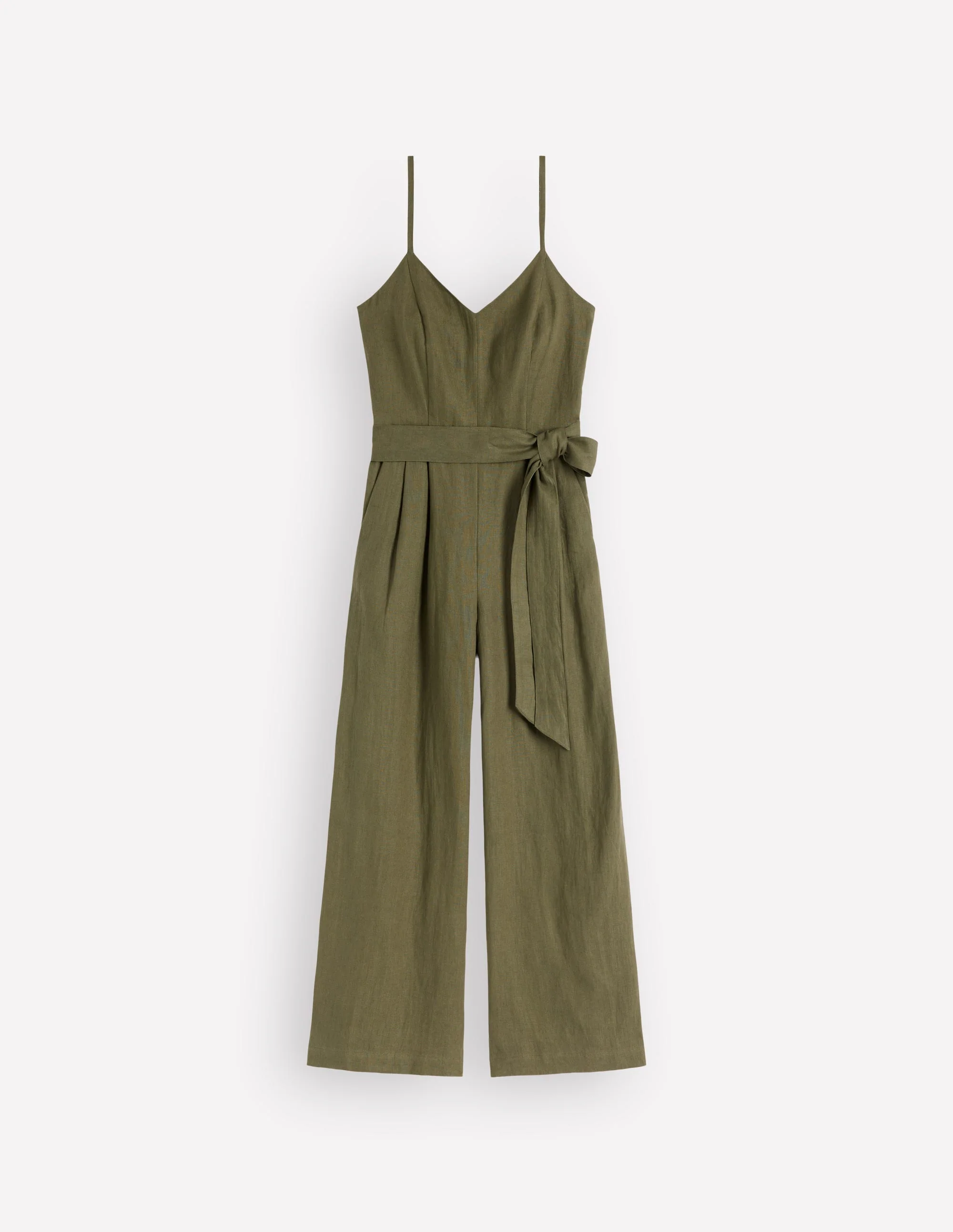 Leinen-Jumpsuit mit schmalen Trägern-Winter Moos - Image 7