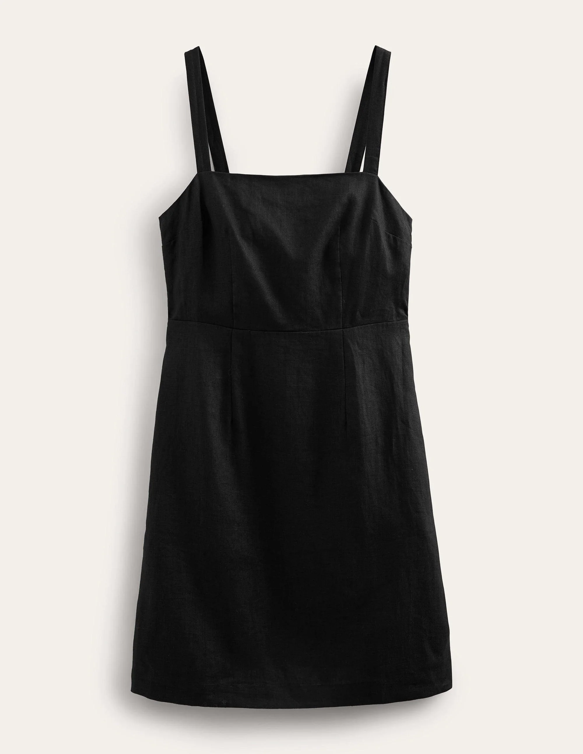 Leinen-Minikleid mit Trägern-Schwarz - Image 5