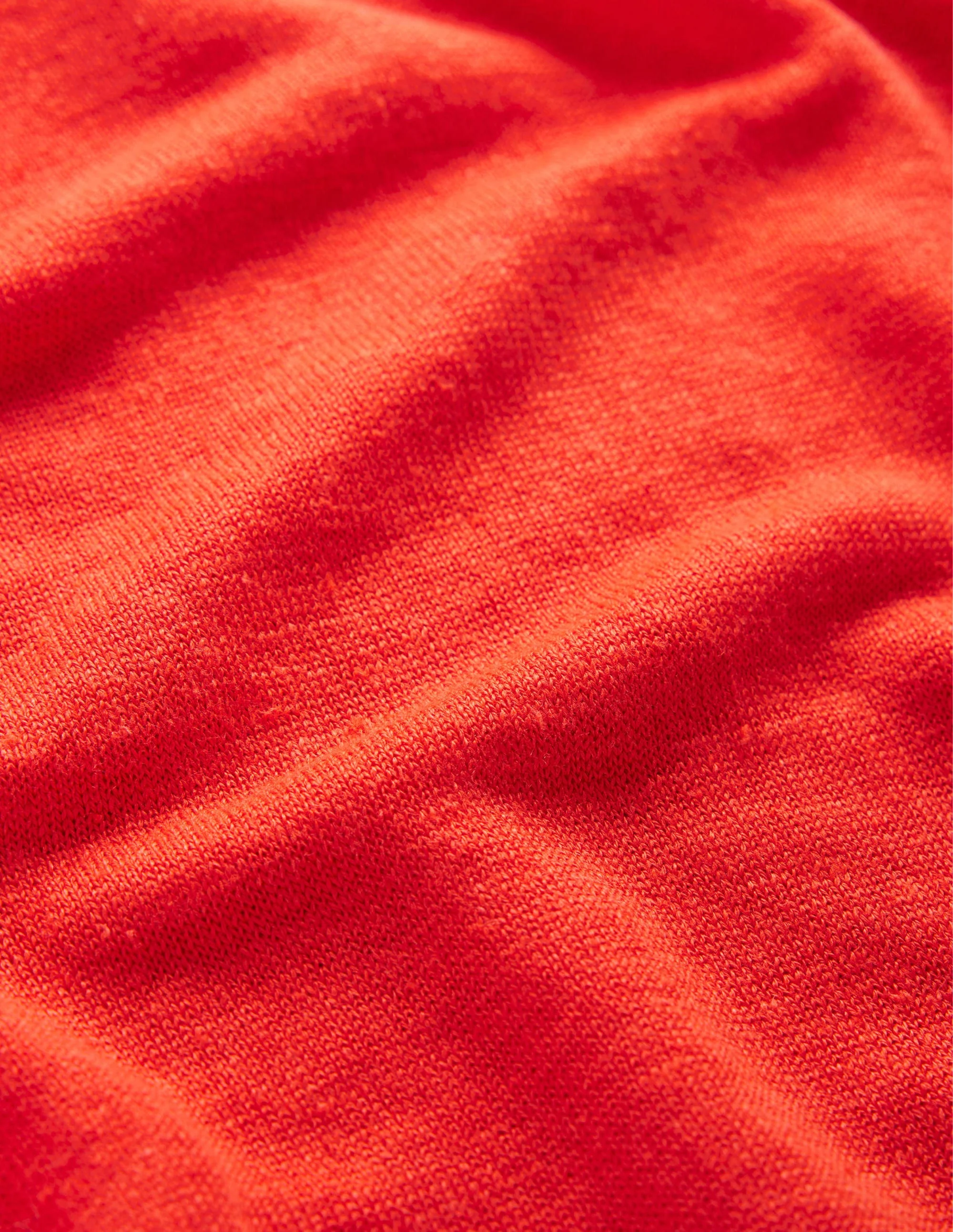 Leinen-T-Shirt mit überschnittener Schulter-Blutorange - Image 6
