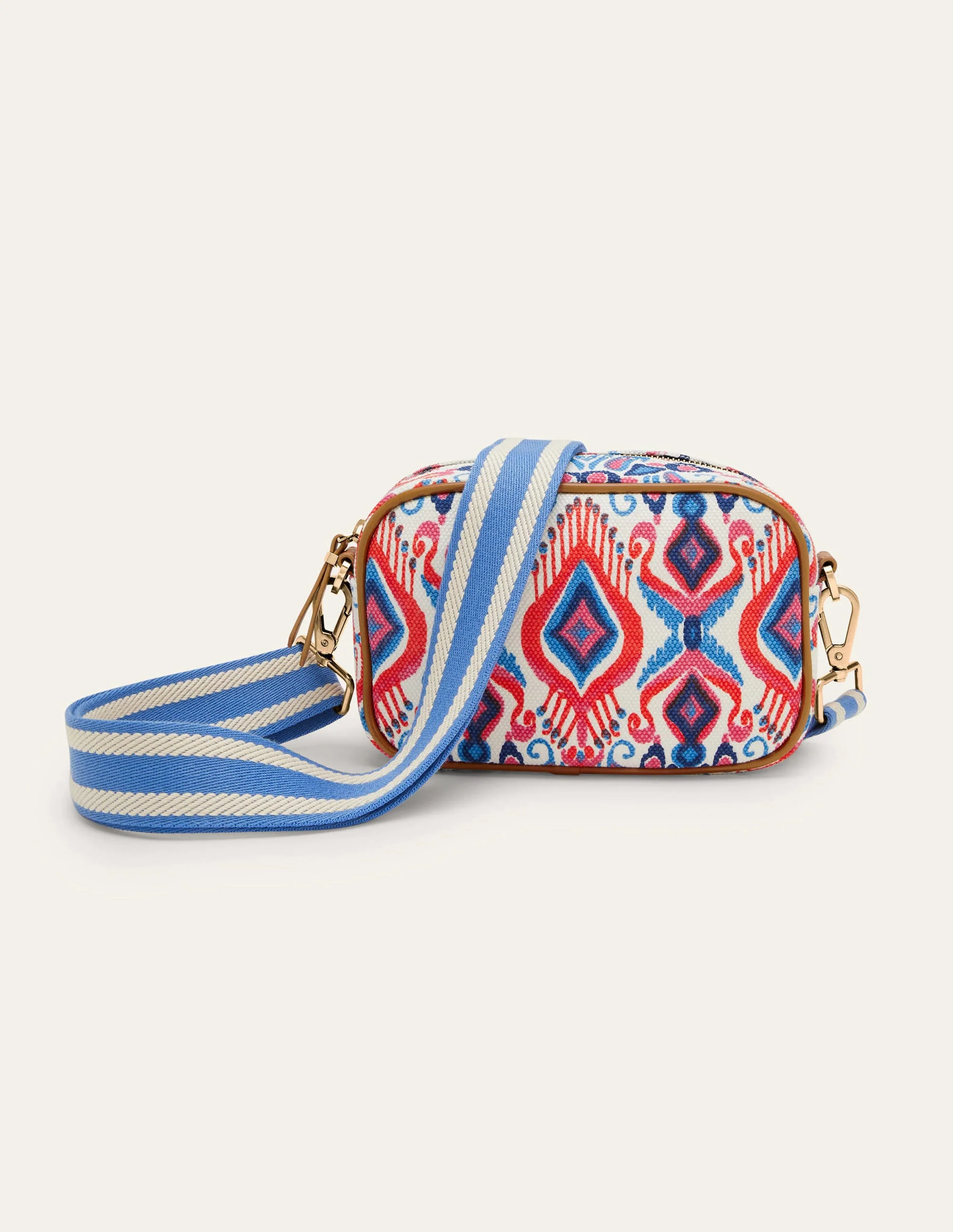 Leinen-Umhängetasche-Bunt, Ikat-Muster